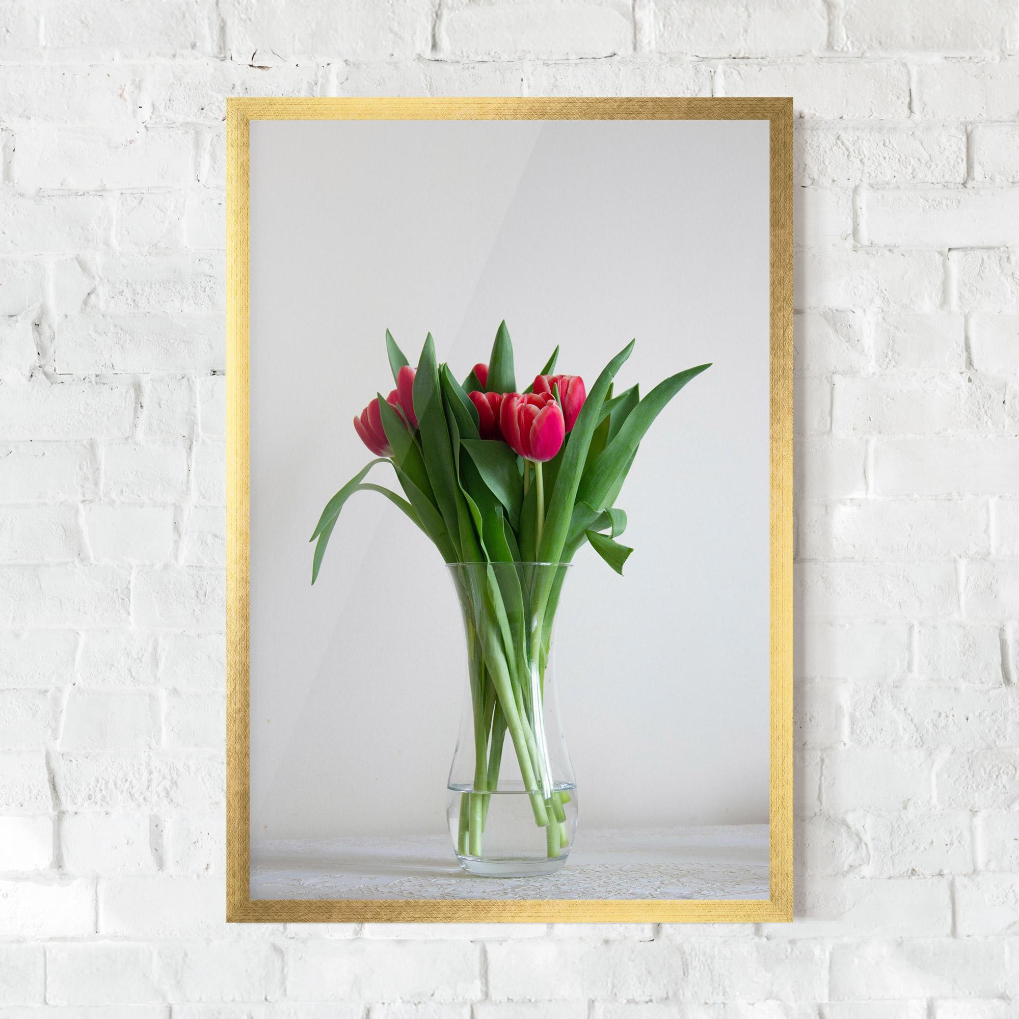 Keretezett Poszter Pretty Tulips Vase mockup 0