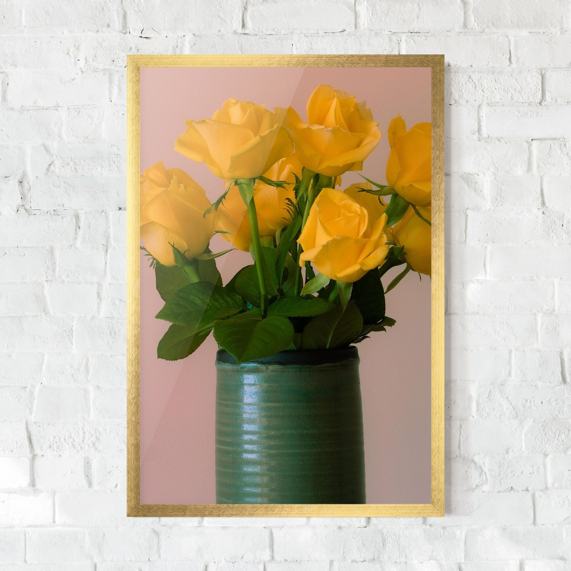 Yellow Roses Vase mockup 0