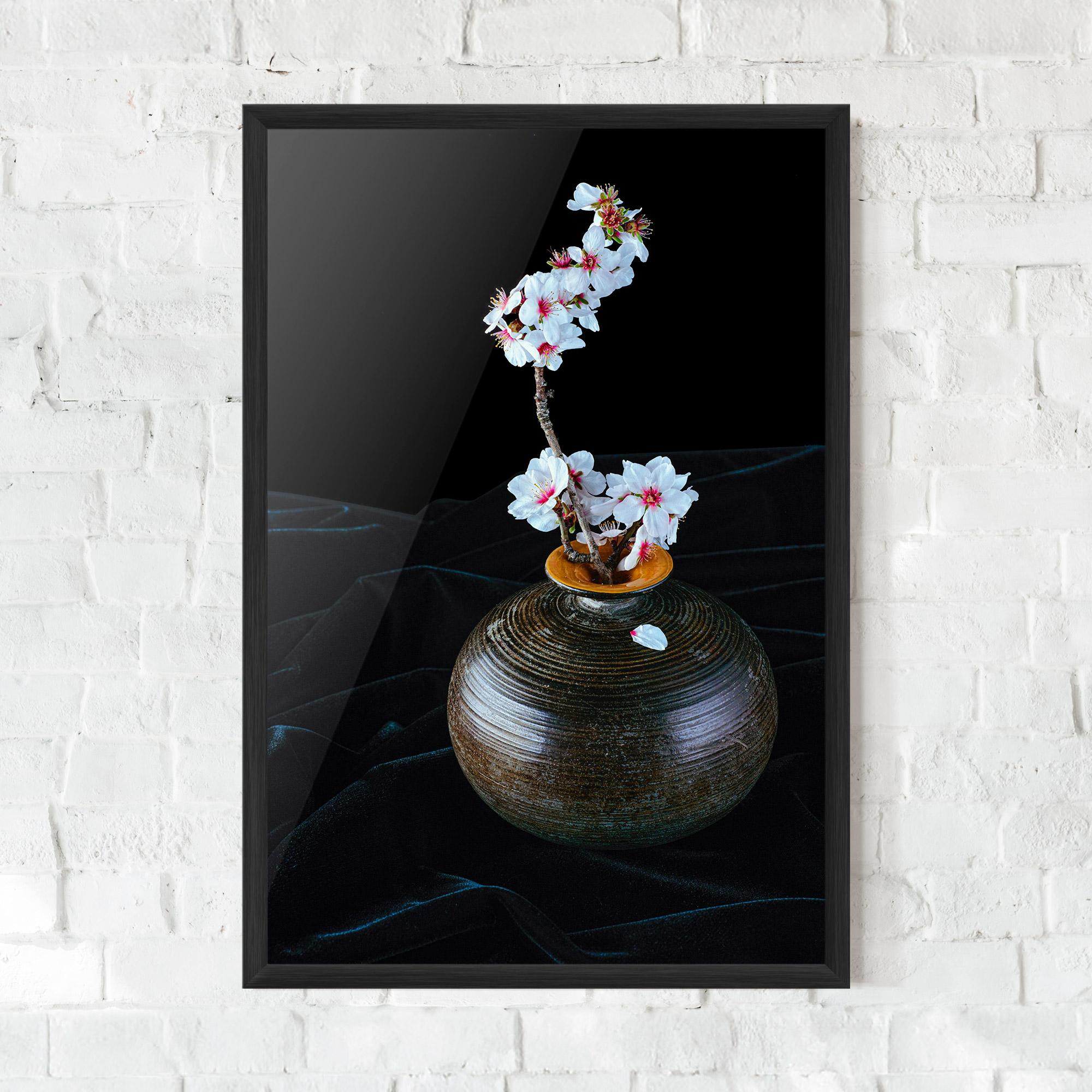 Keretezett Poszter Brown Vase Flowers mockup 0
