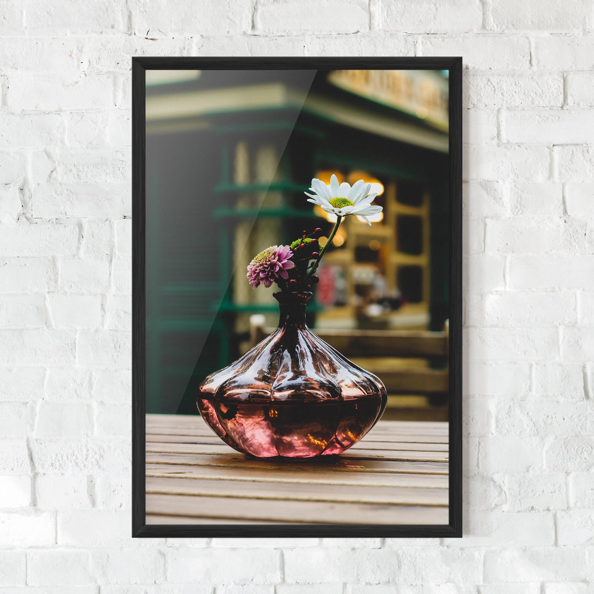 Keretezett Poszter Pink Vase Flower mockup 0