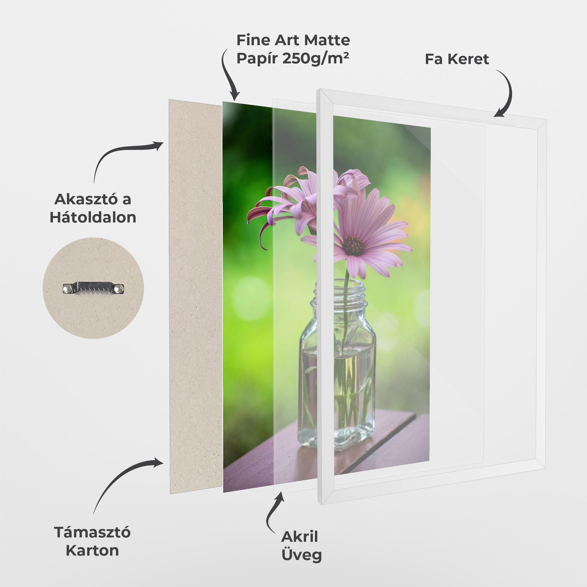 Keretezett Poszter Pink Flower Vase mockup 1