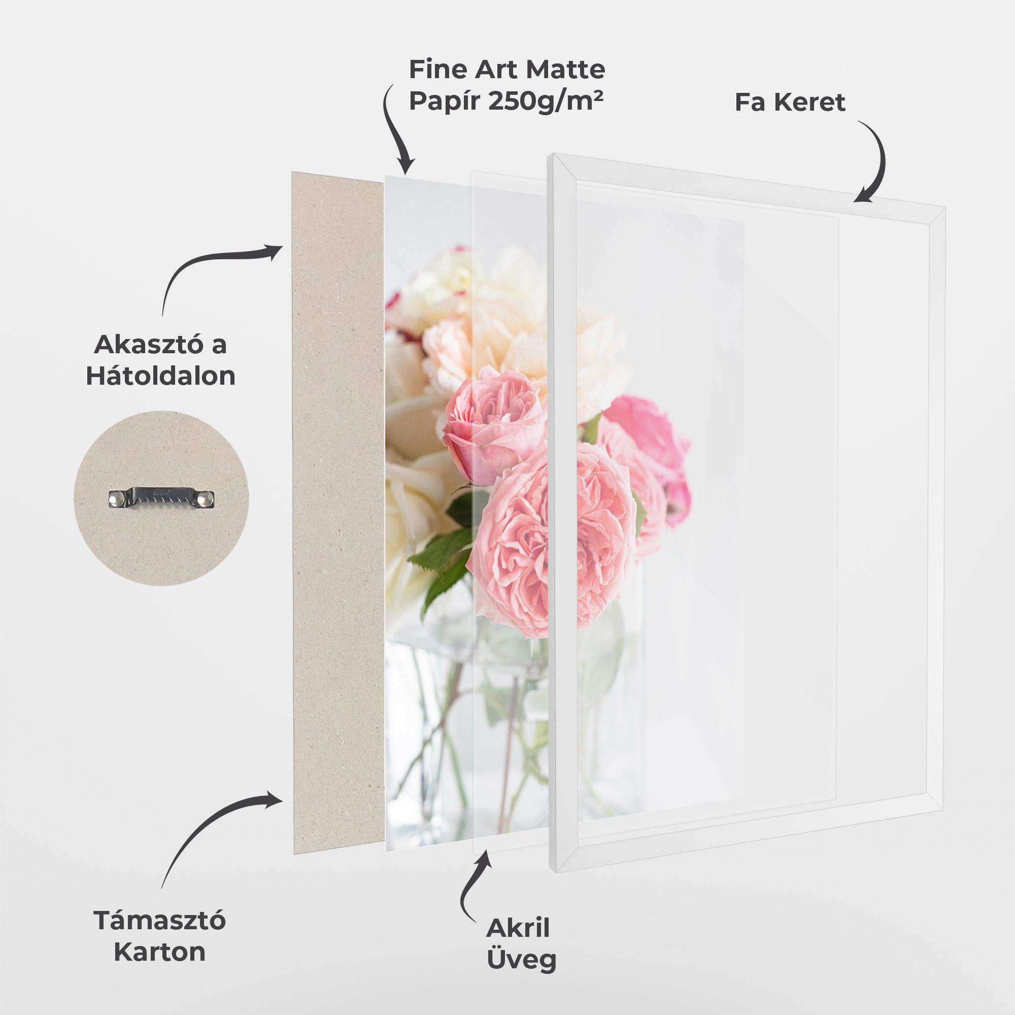 Keretezett Poszter Pink Rose Vase mockup 1