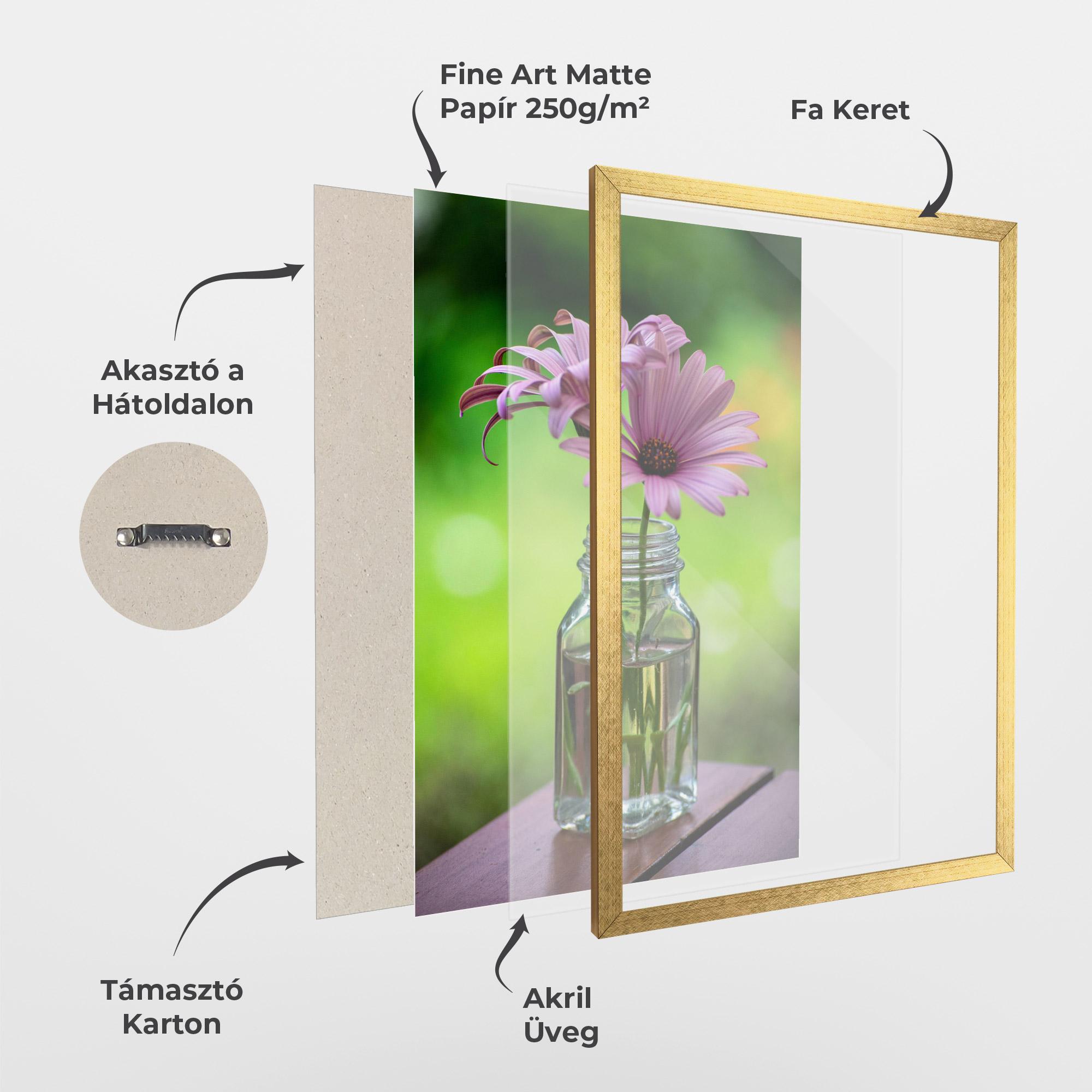 Keretezett Poszter Pink Flower Vase mockup 1