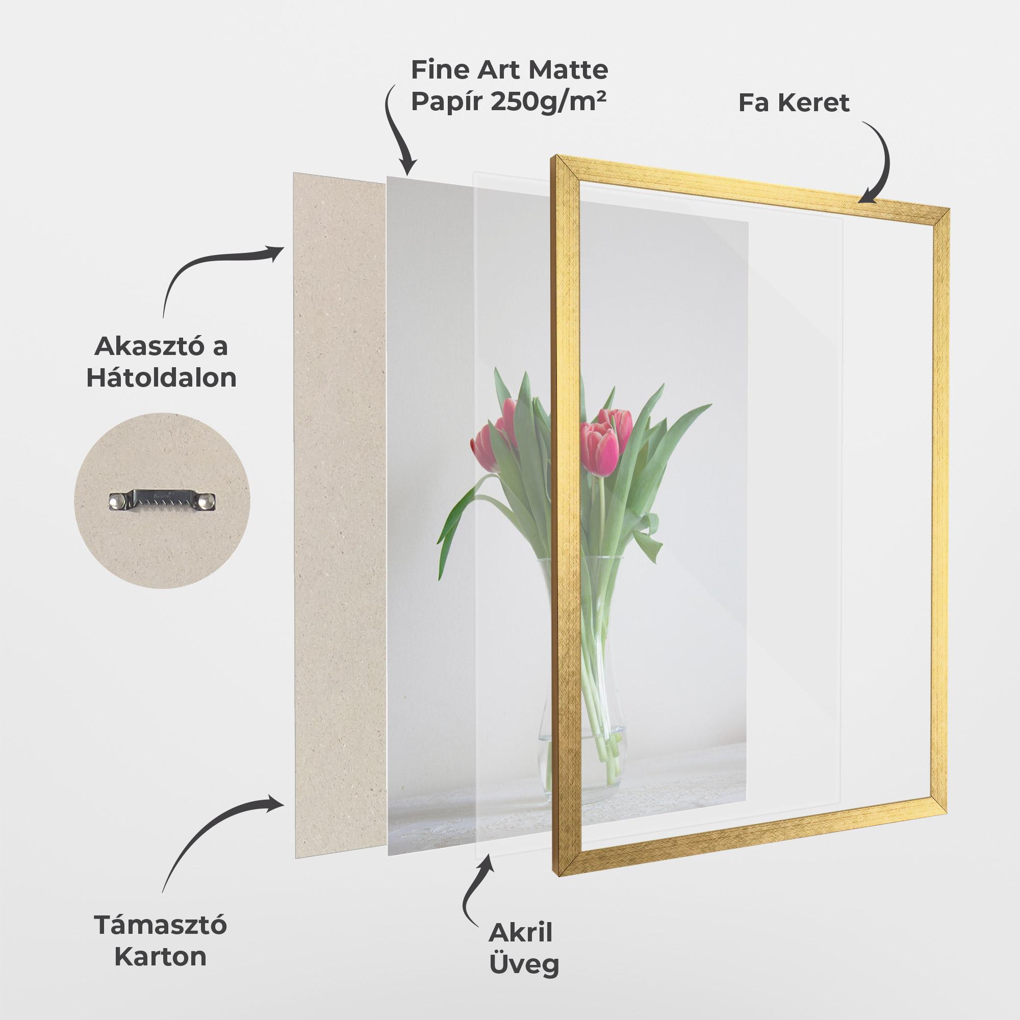 Keretezett Poszter Pretty Tulips Vase mockup 1