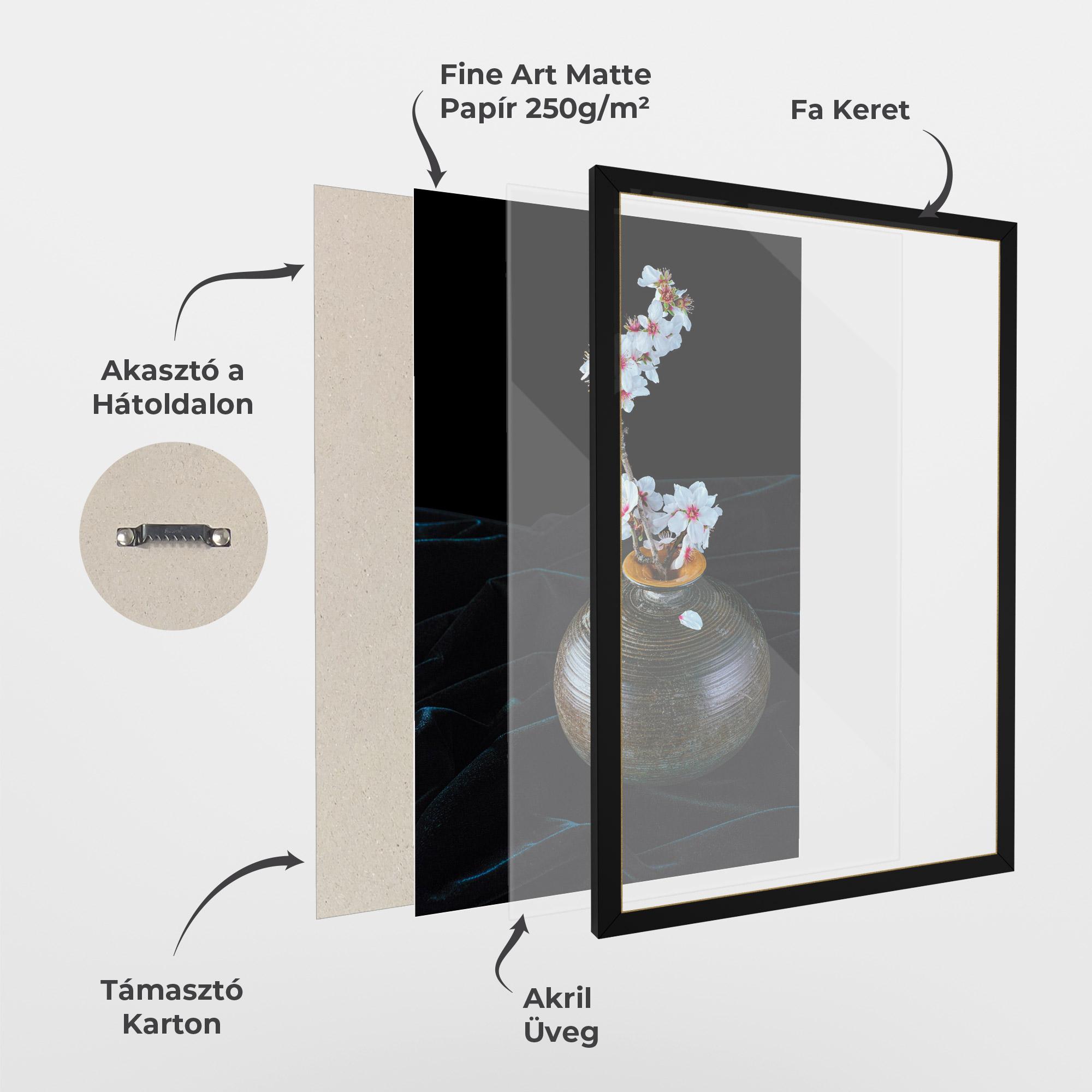 Keretezett Poszter Brown Vase Flowers mockup 1