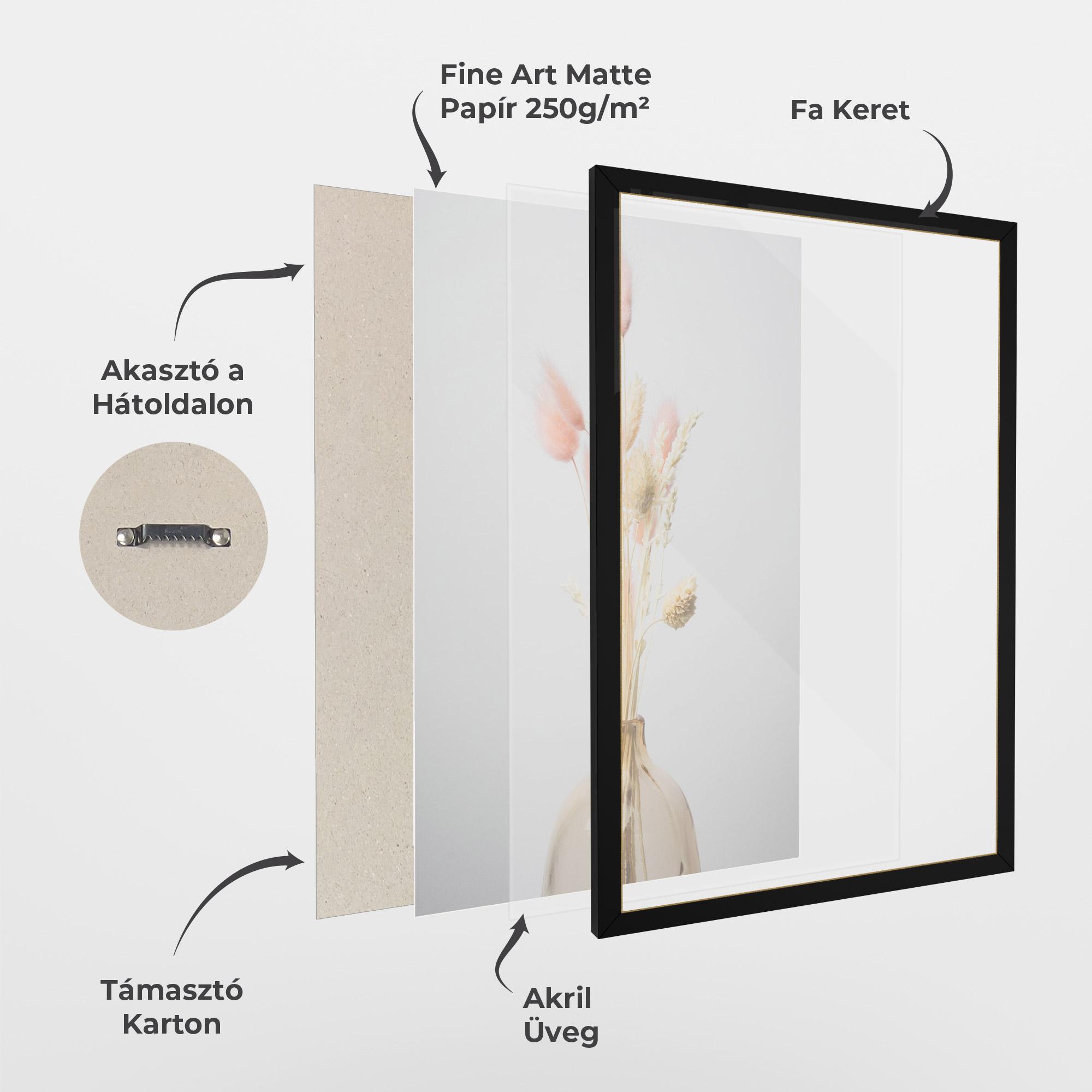 Keretezett Poszter Pink Cream Flower Vase mockup 1