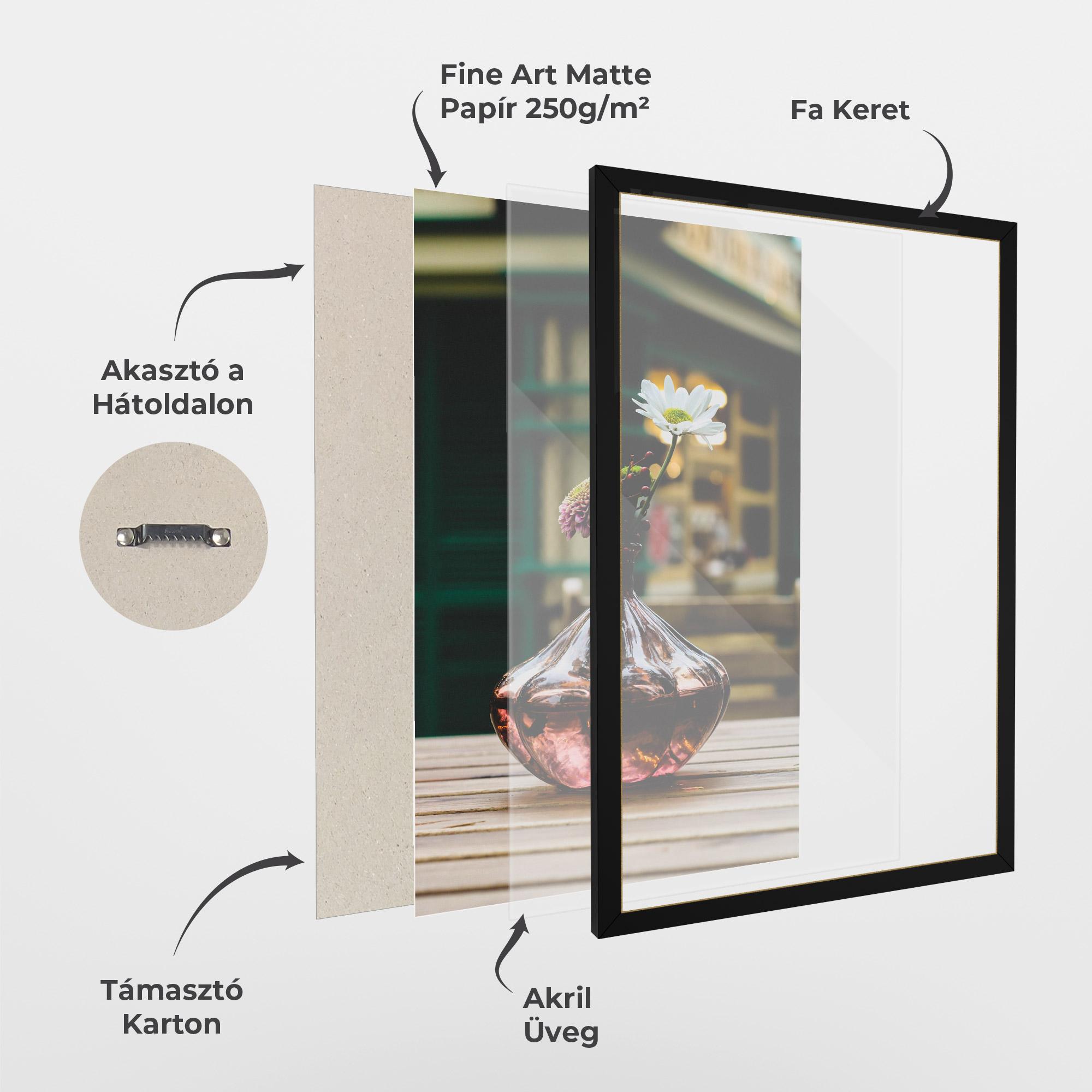 Keretezett Poszter Pink Vase Flower mockup 1