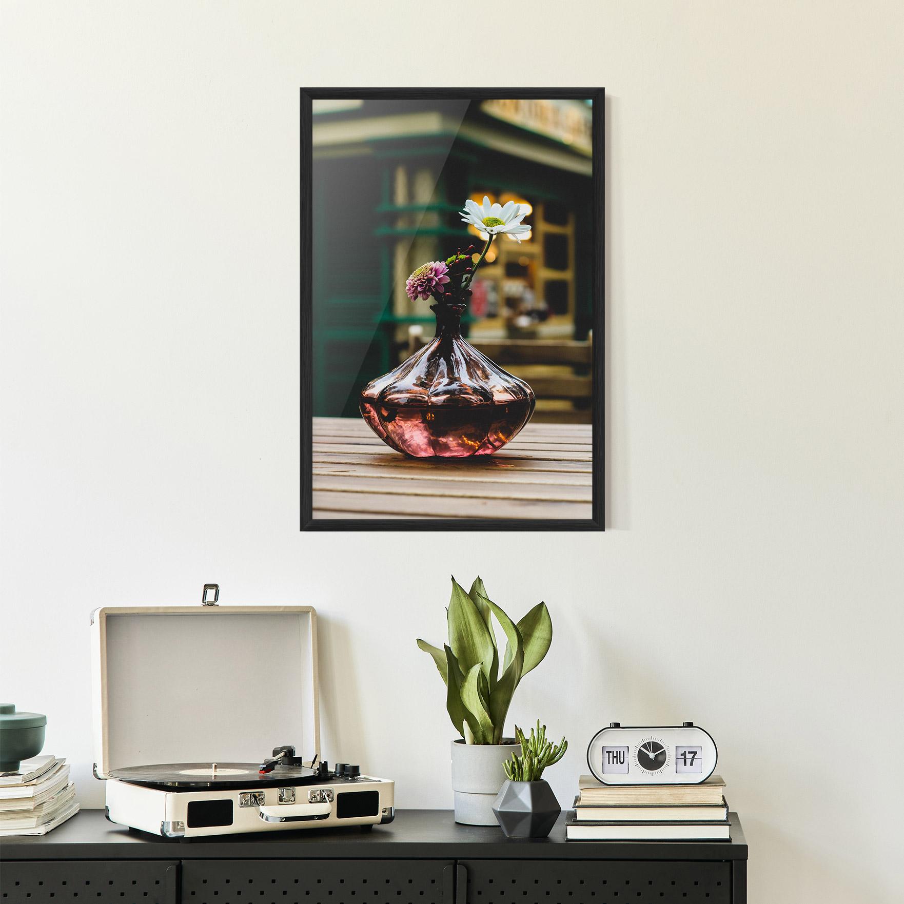 Keretezett Poszter Pink Vase Flower mockup 2
