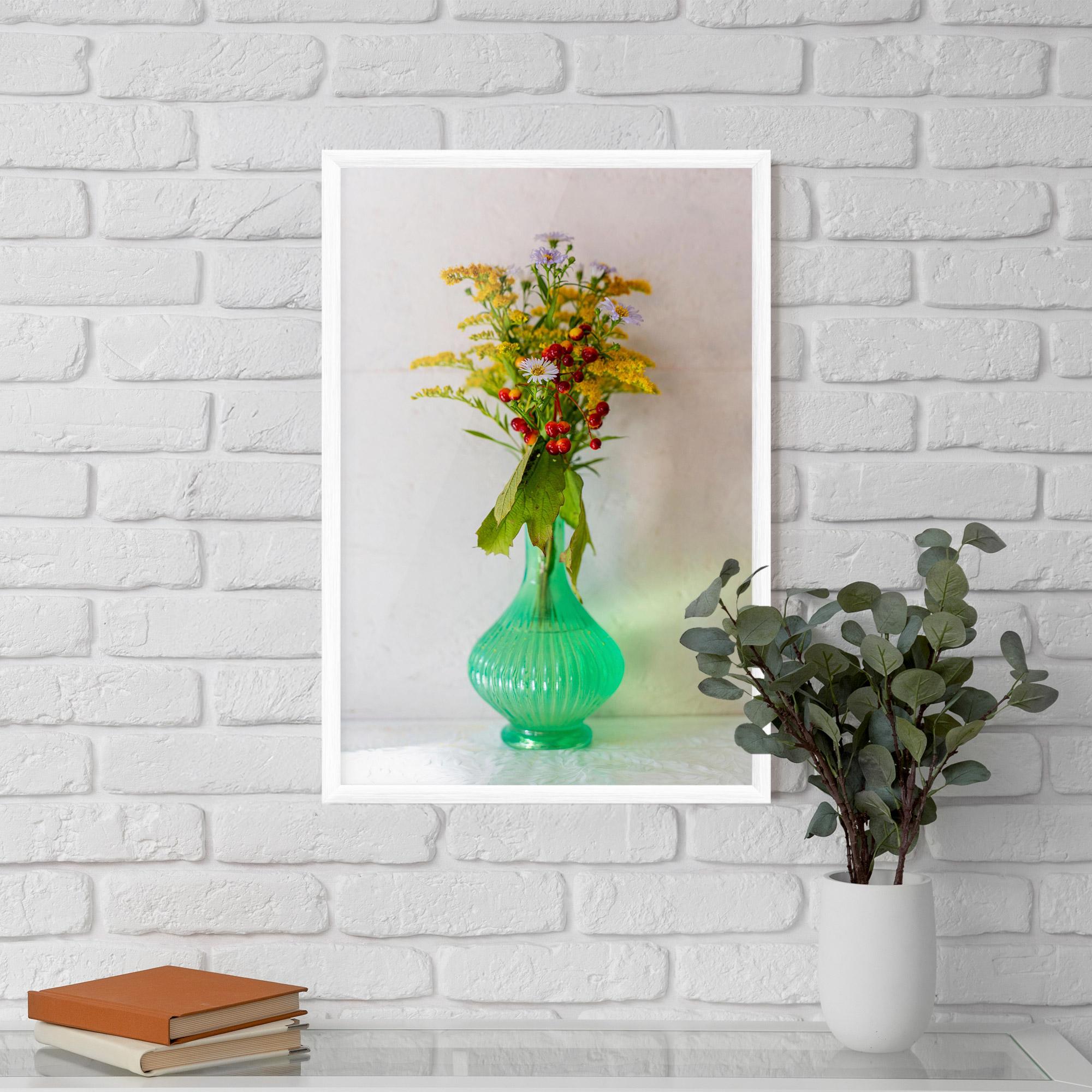 Keretezett Poszter Green Pretty Vase mockup 5