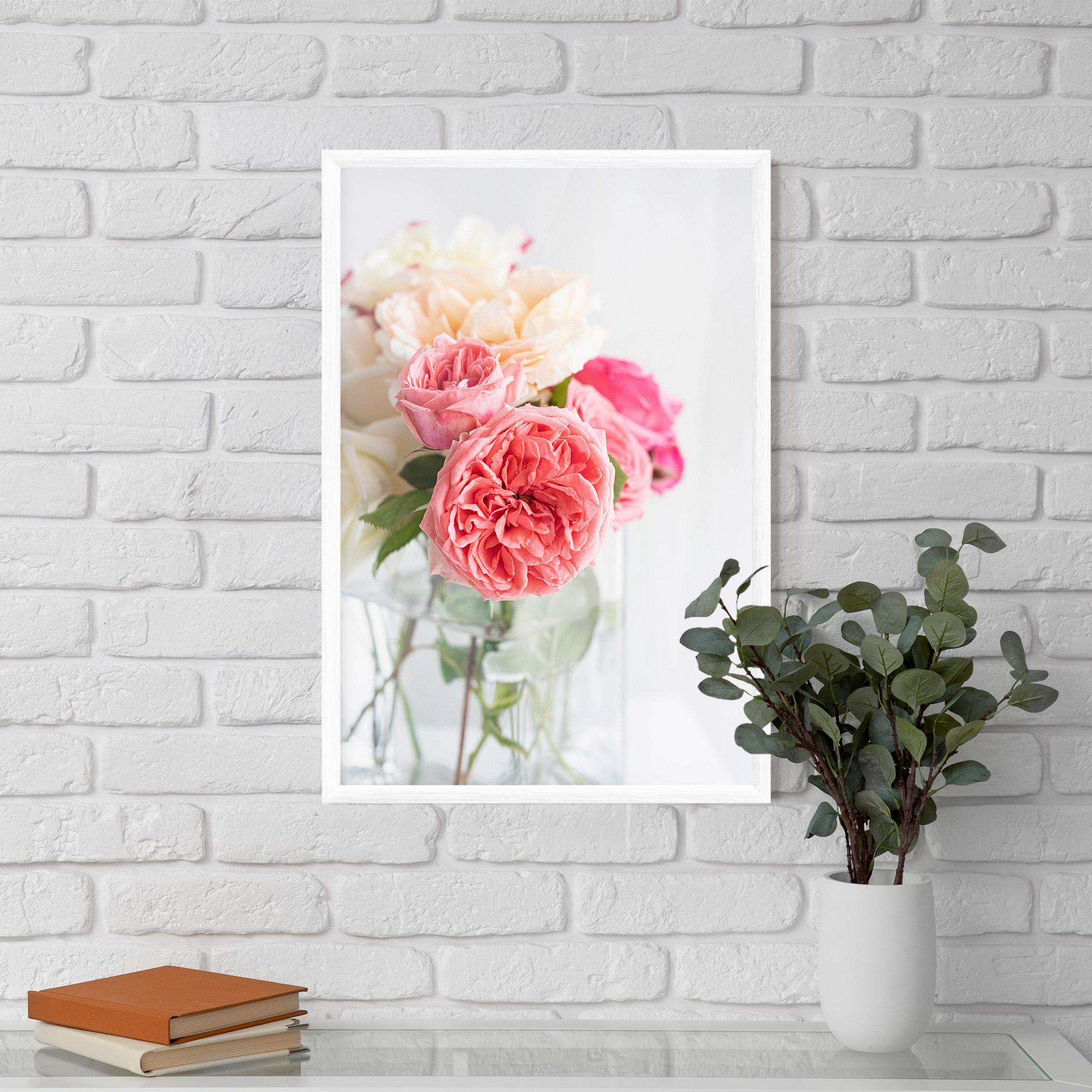 Keretezett Poszter Pink Rose Vase mockup 5
