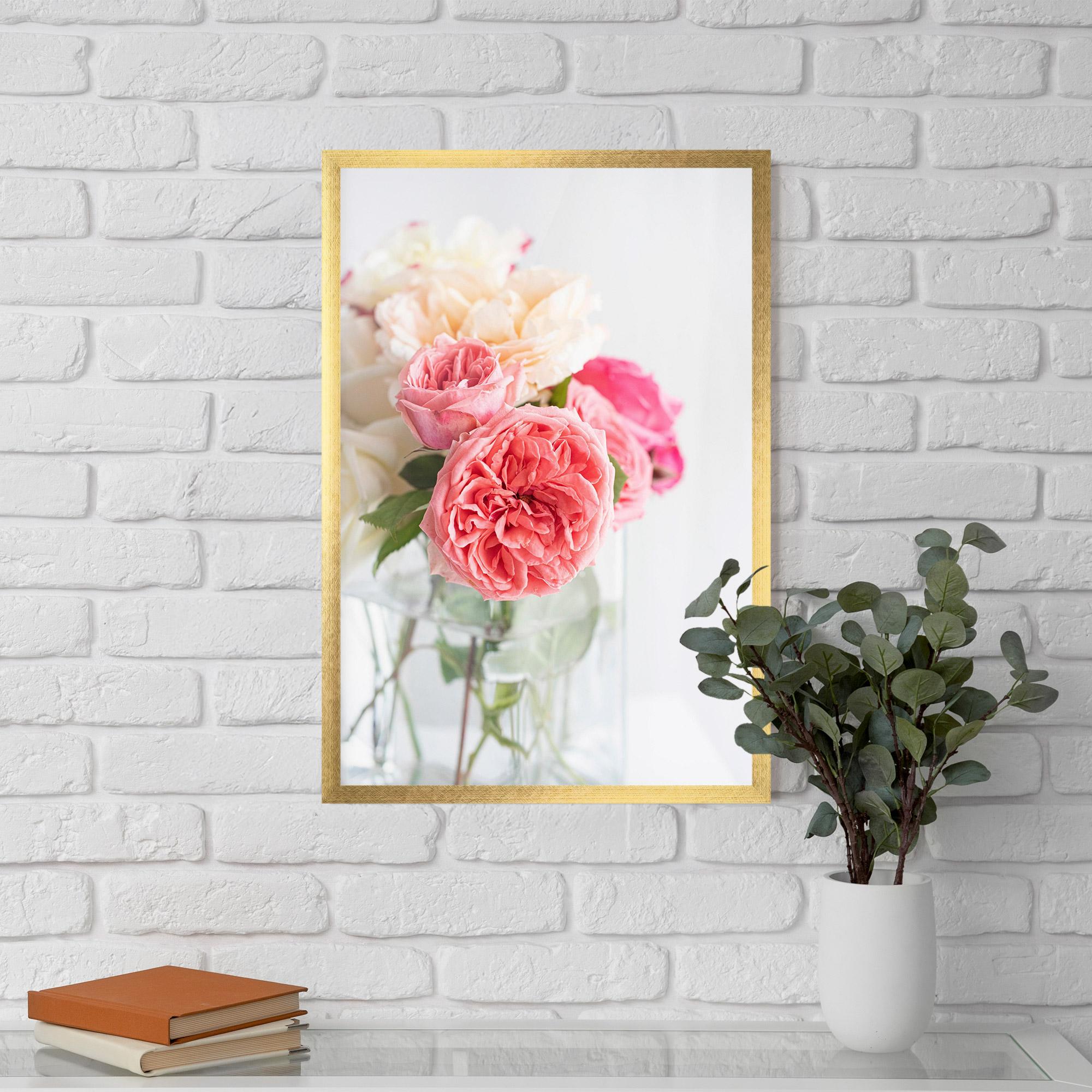 Keretezett Poszter Pink Rose Vase mockup 5