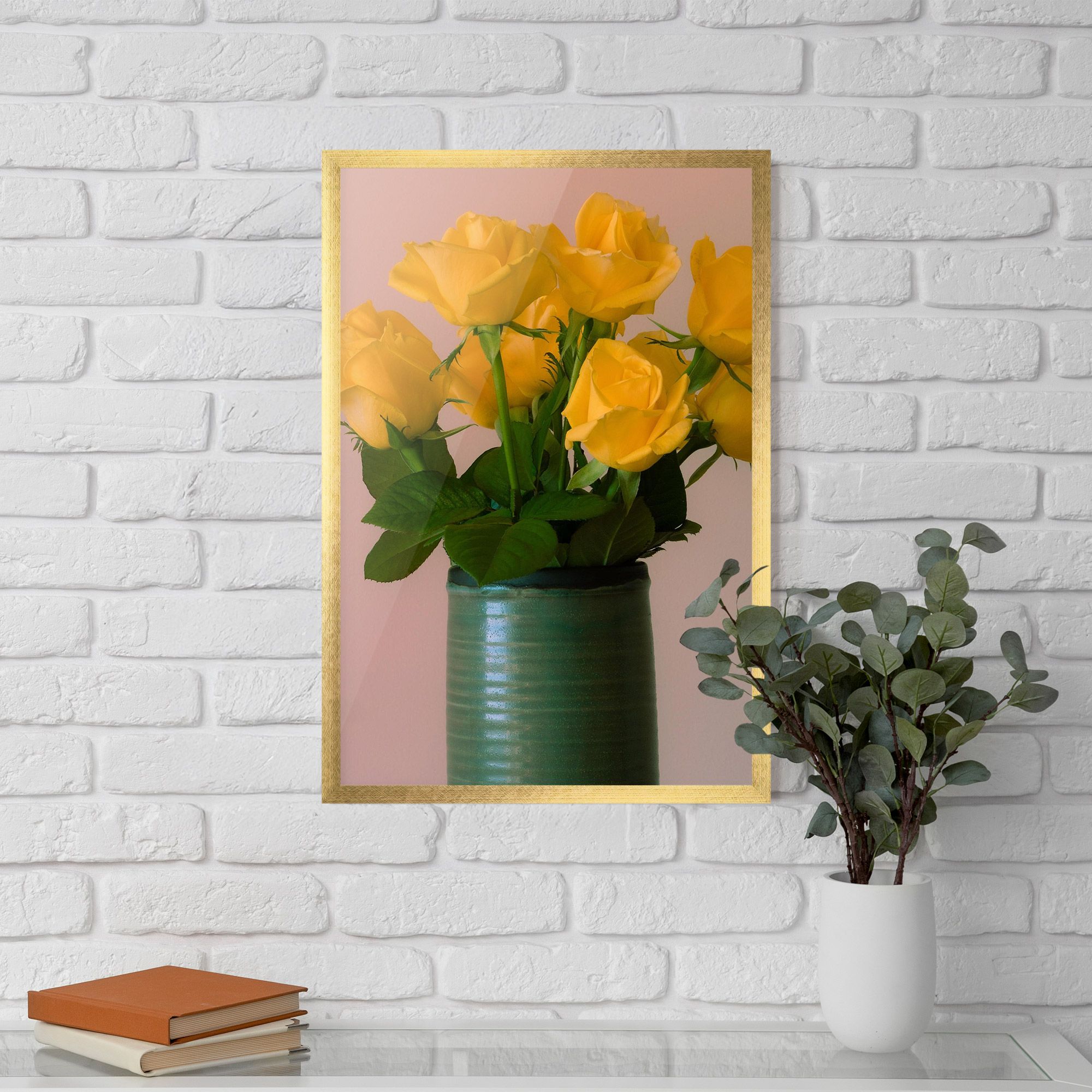 Yellow Roses Vase mockup 5