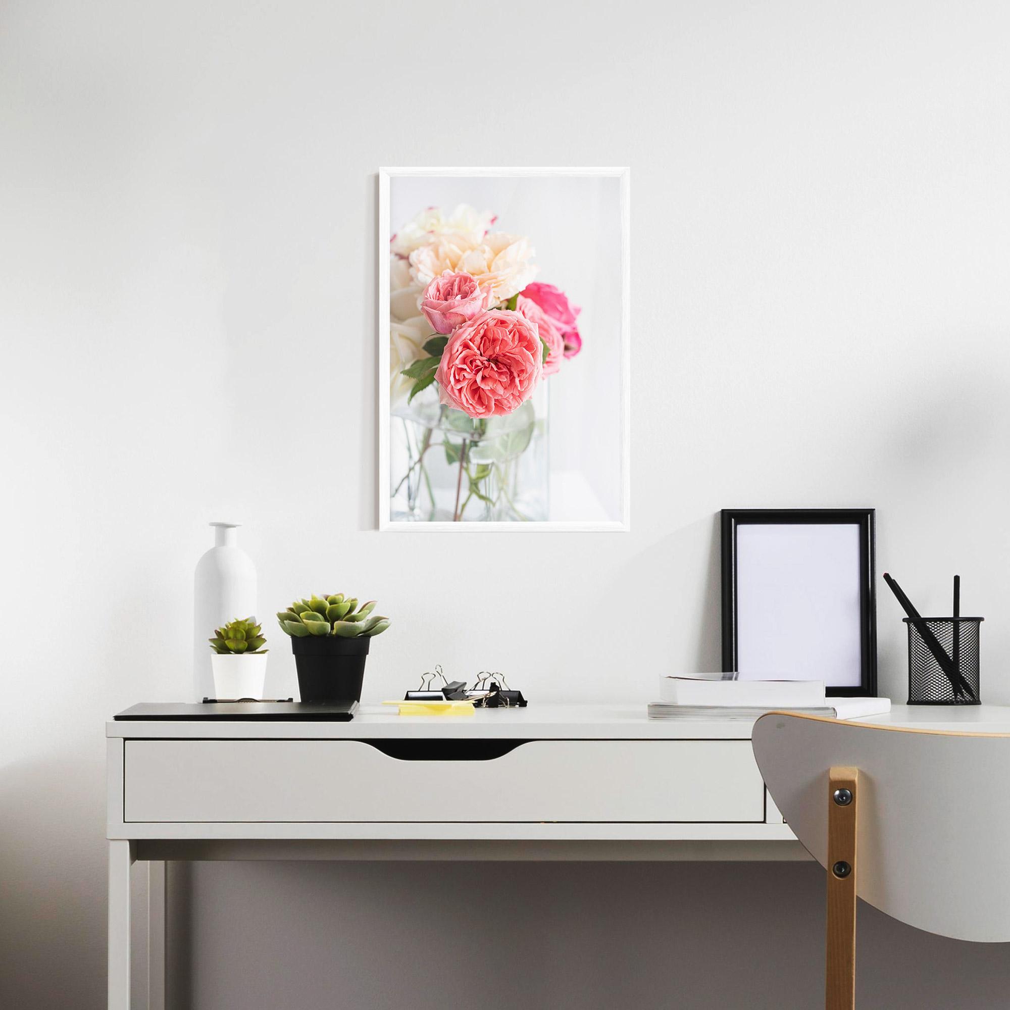 Keretezett Poszter Pink Rose Vase mockup 7