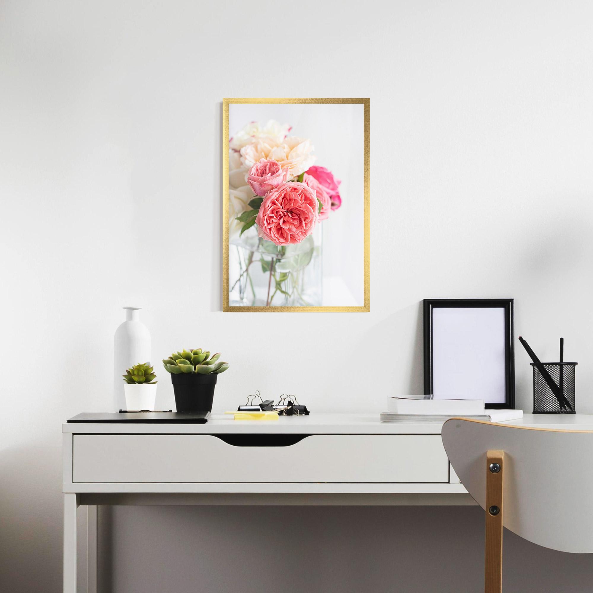 Keretezett Poszter Pink Rose Vase mockup 7