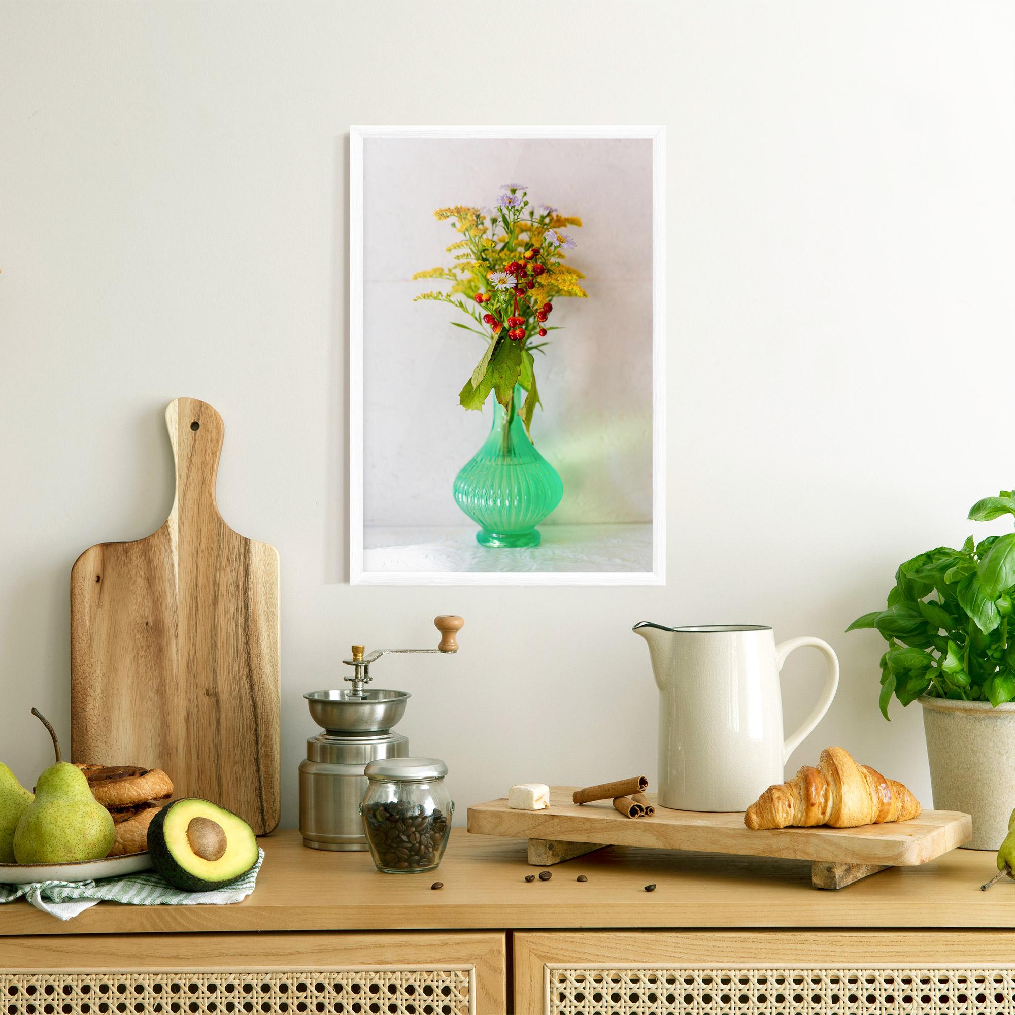 Keretezett Poszter Green Pretty Vase mockup 8