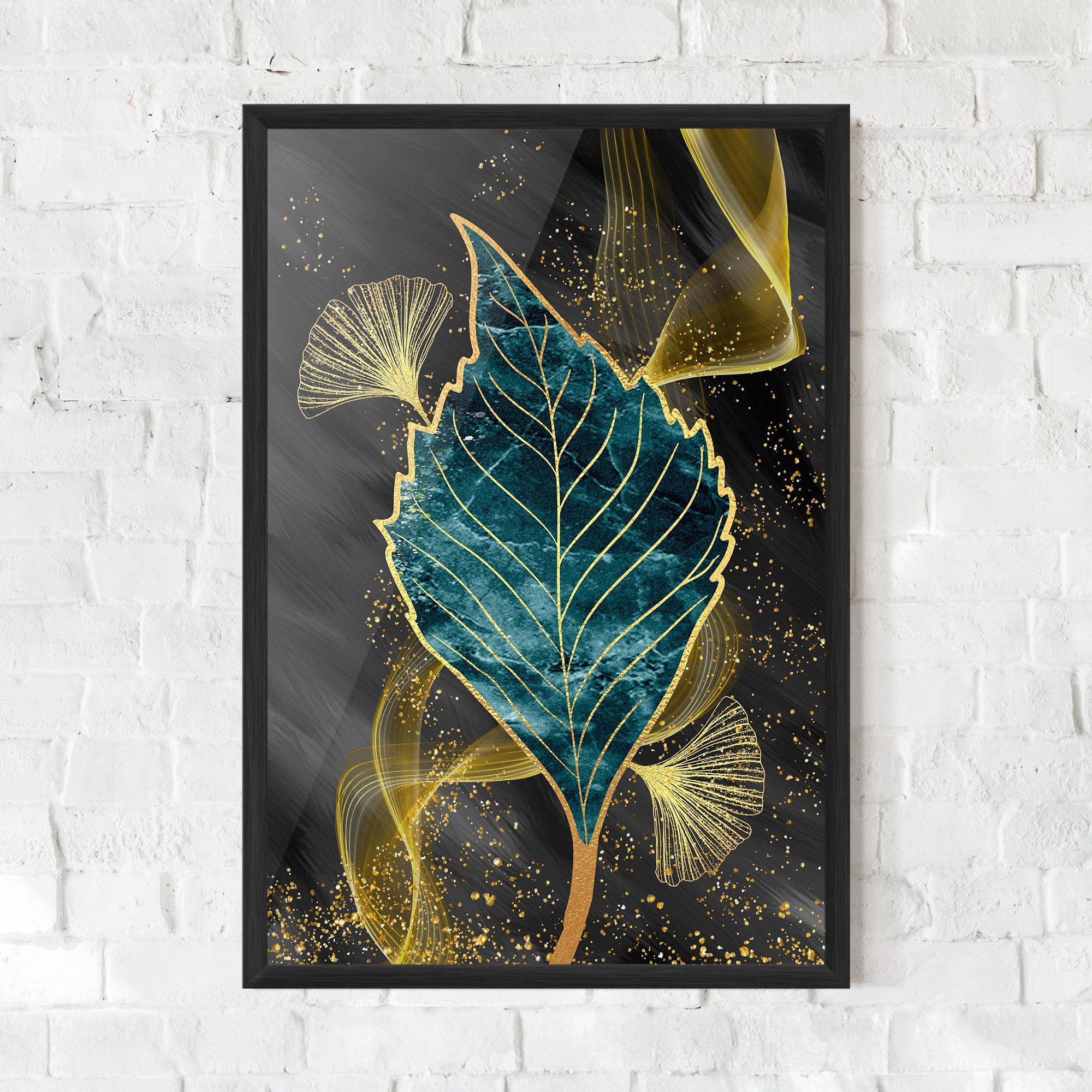 Golden Leaves Blue mockup 0