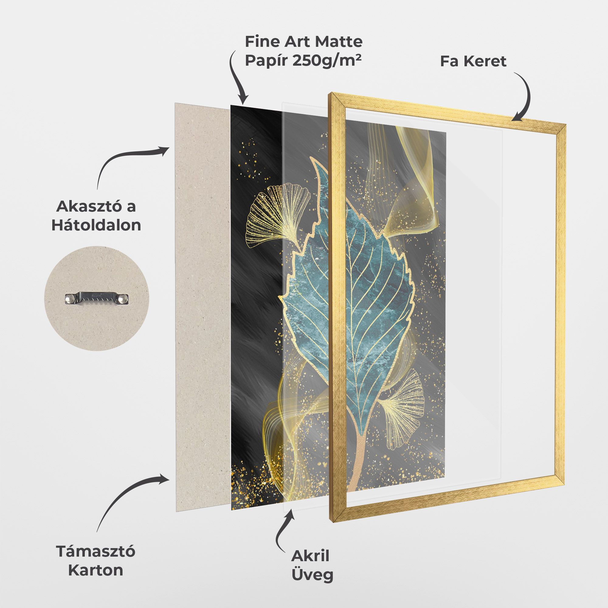 Golden Leaves Blue mockup 1