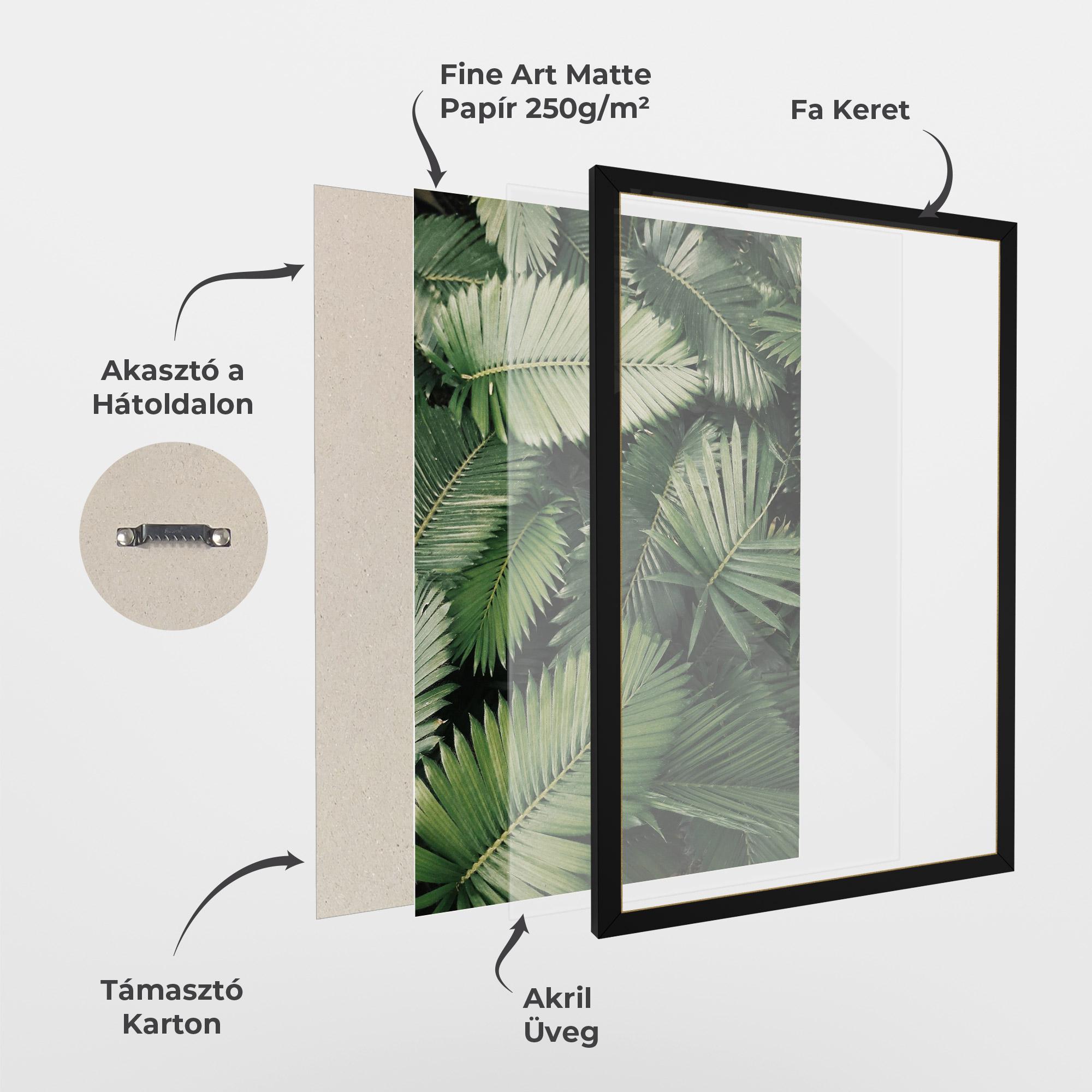 Keretezett Poszter Green Leaves mockup 1
