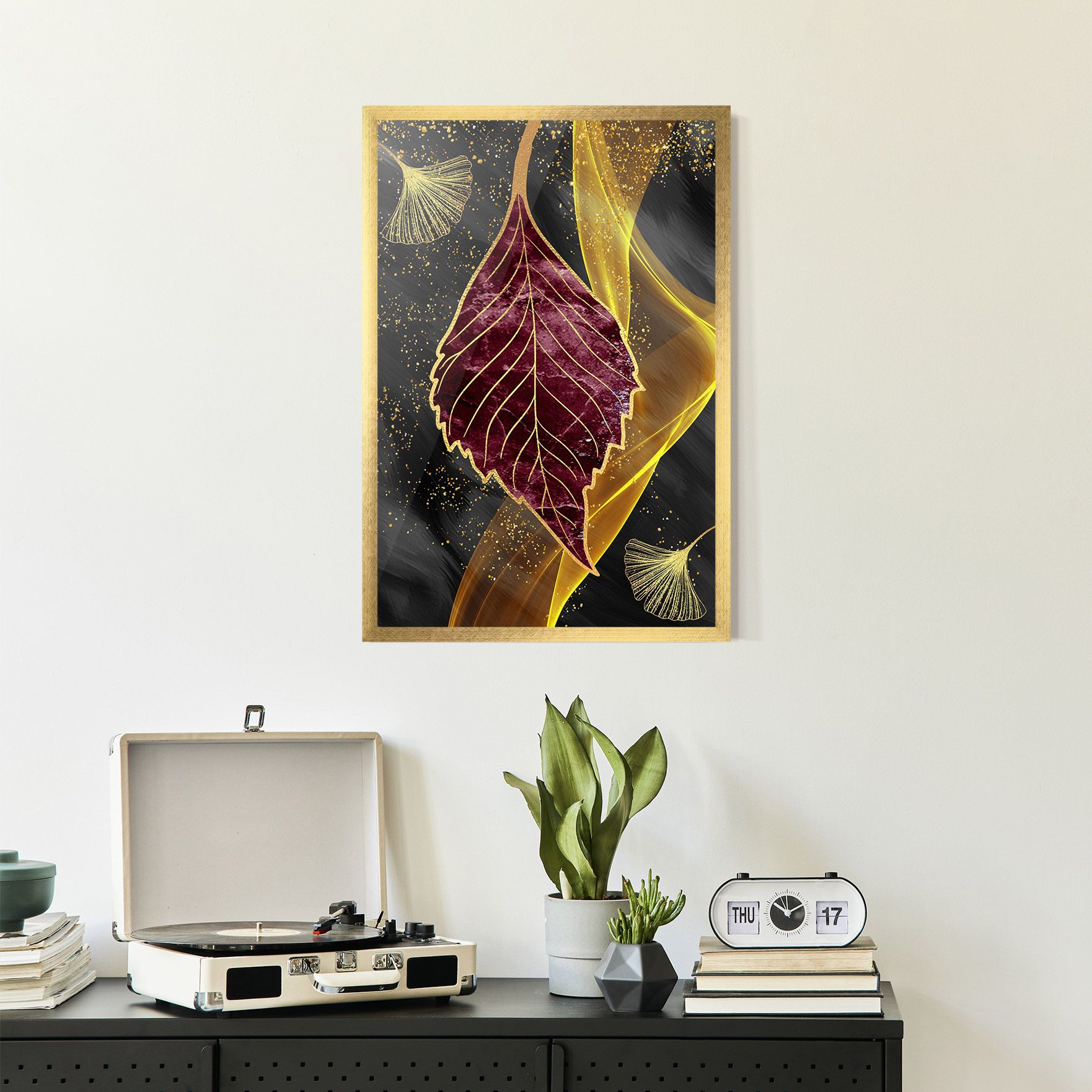 Golden Leaves Red mockup 2