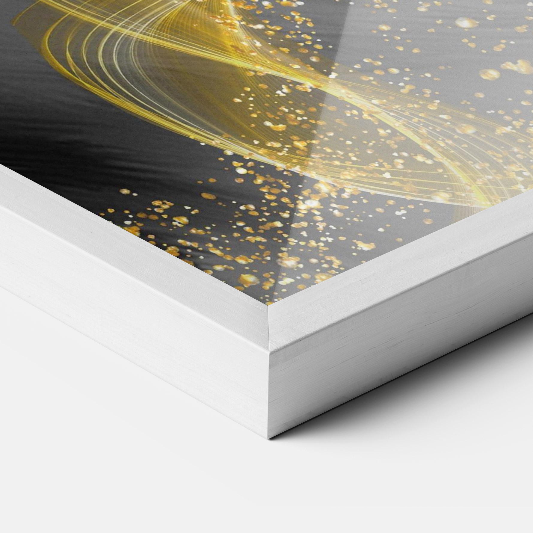 Keretezett Poszter Golden Leaves Blue mockup 3