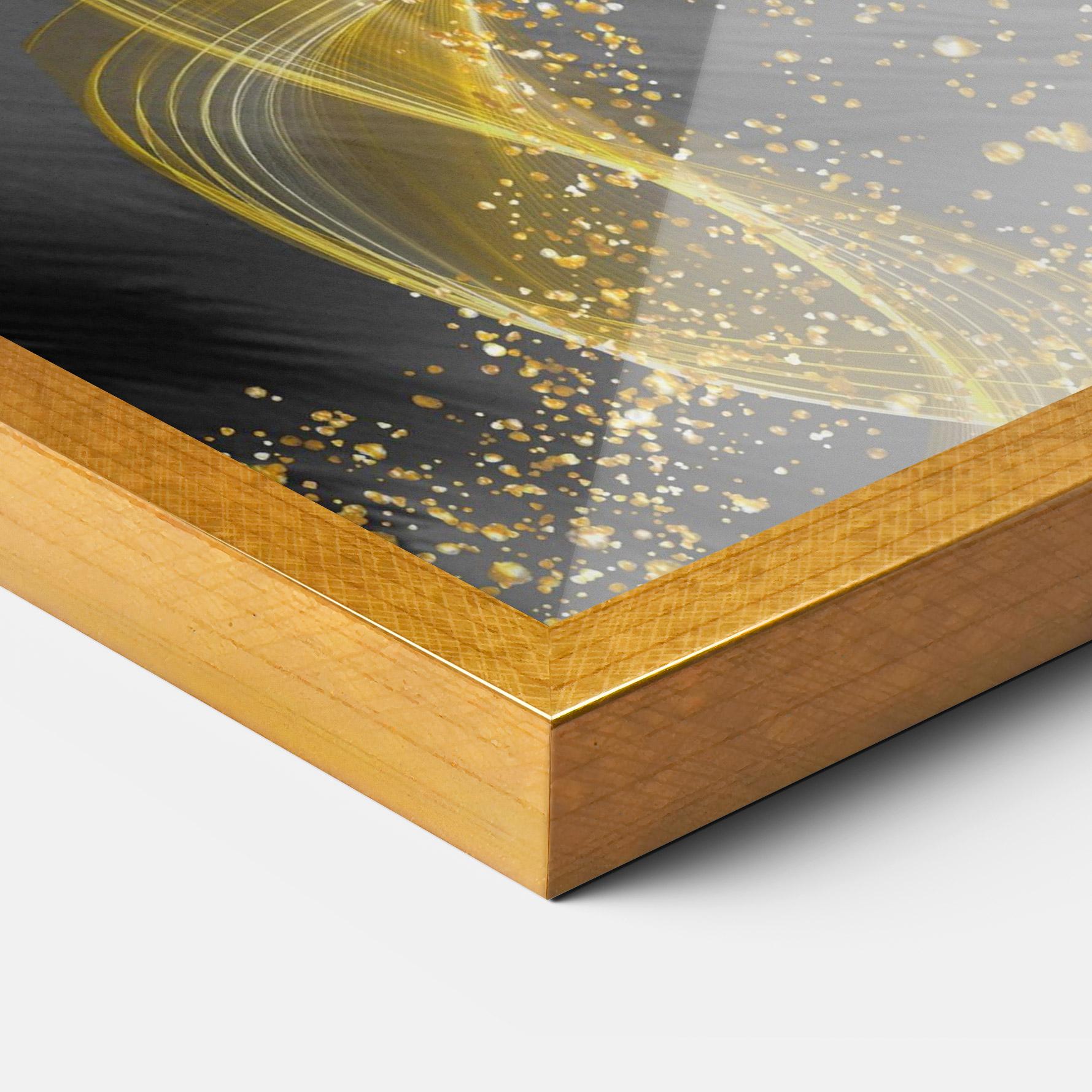 Keretezett Poszter Golden Leaves Blue mockup 3