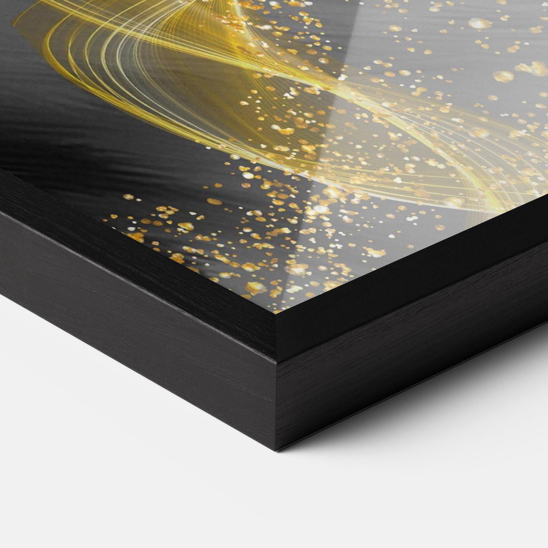 Keretezett Poszter Golden Leaves Blue mockup 3