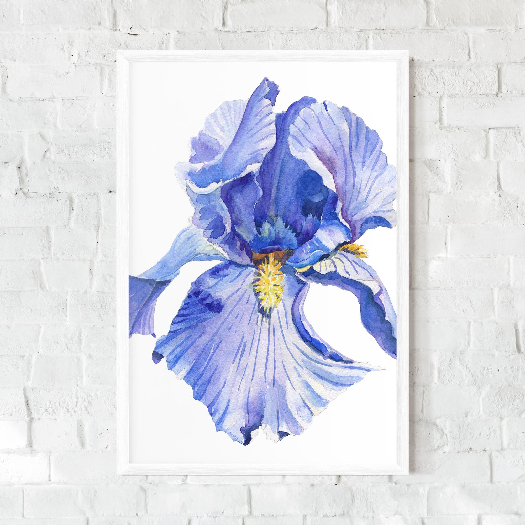 Keretezett Poszter Purple Iris On White mockup 0