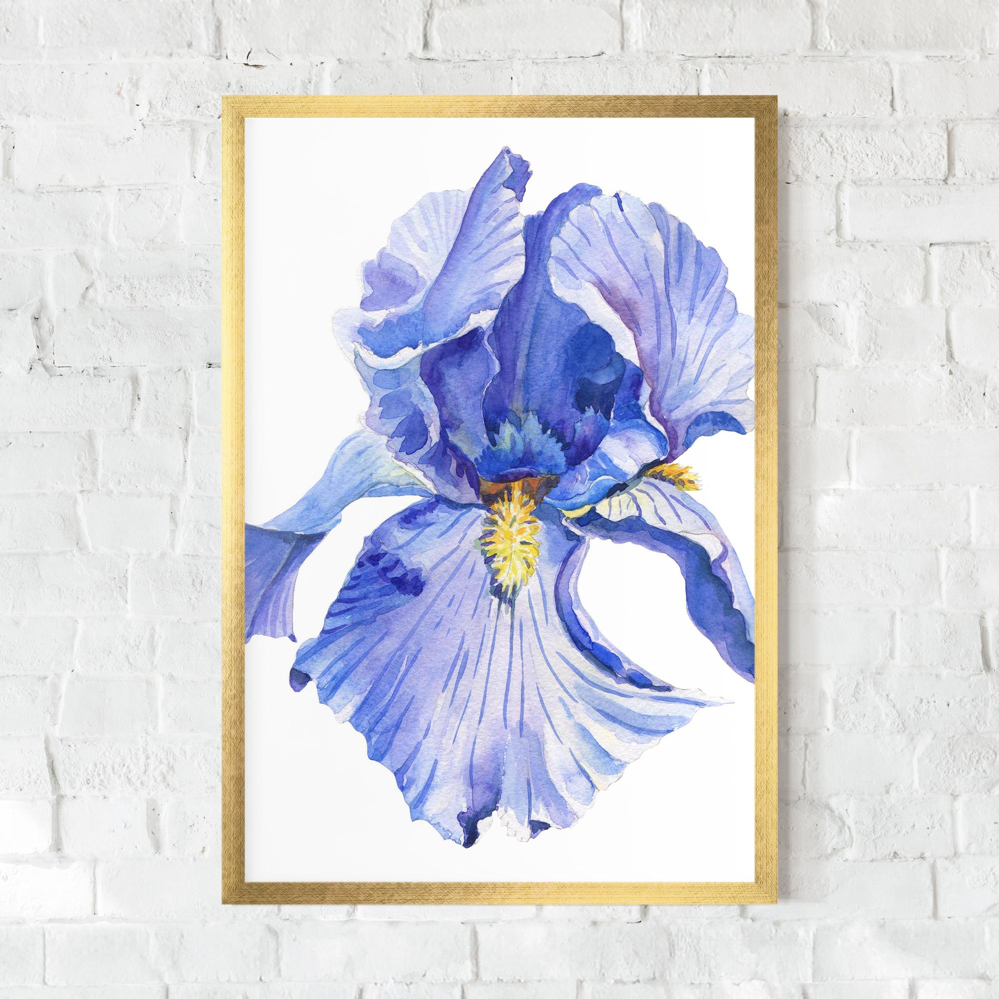 Keretezett Poszter Purple Iris On White mockup 0