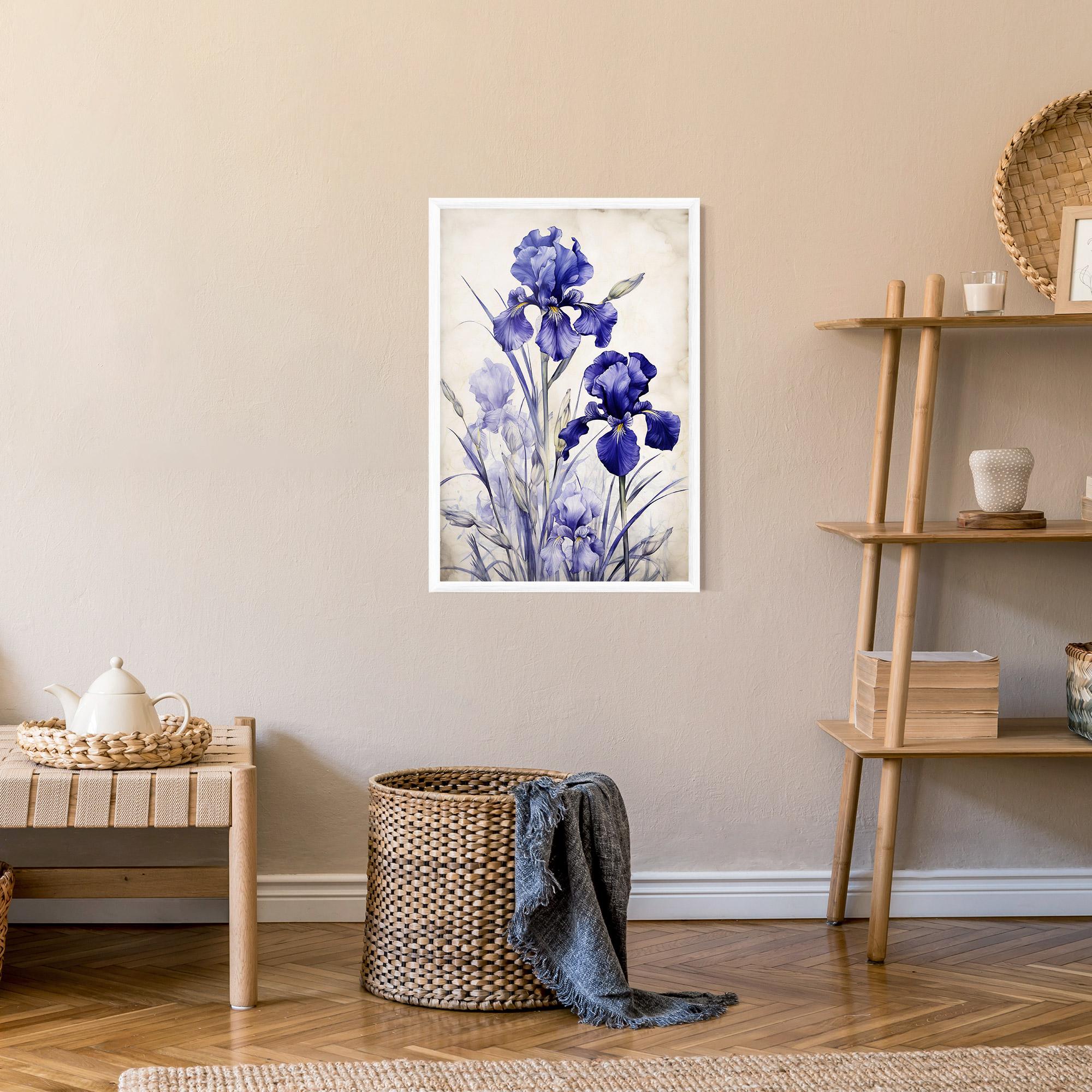 Keretezett Poszter Irises Painting mockup 9