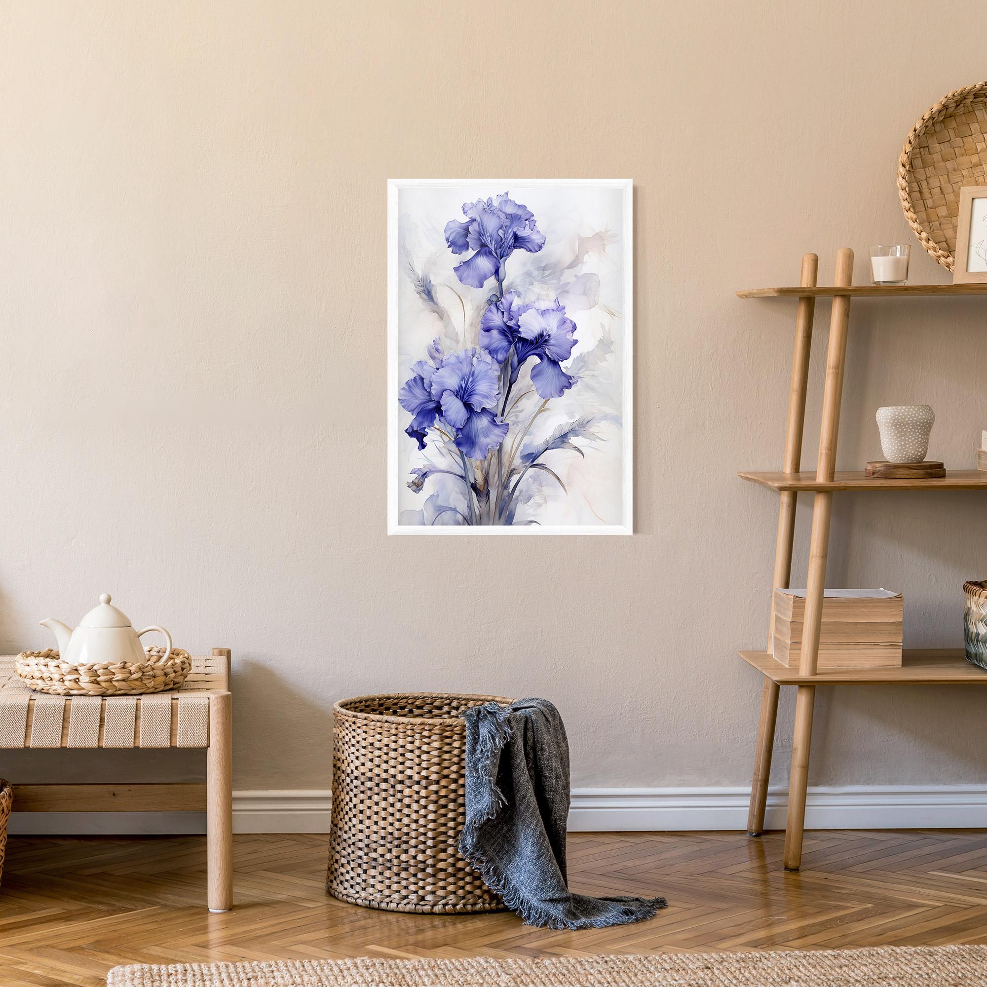 Keretezett Poszter Purple Iris Painting mockup 9