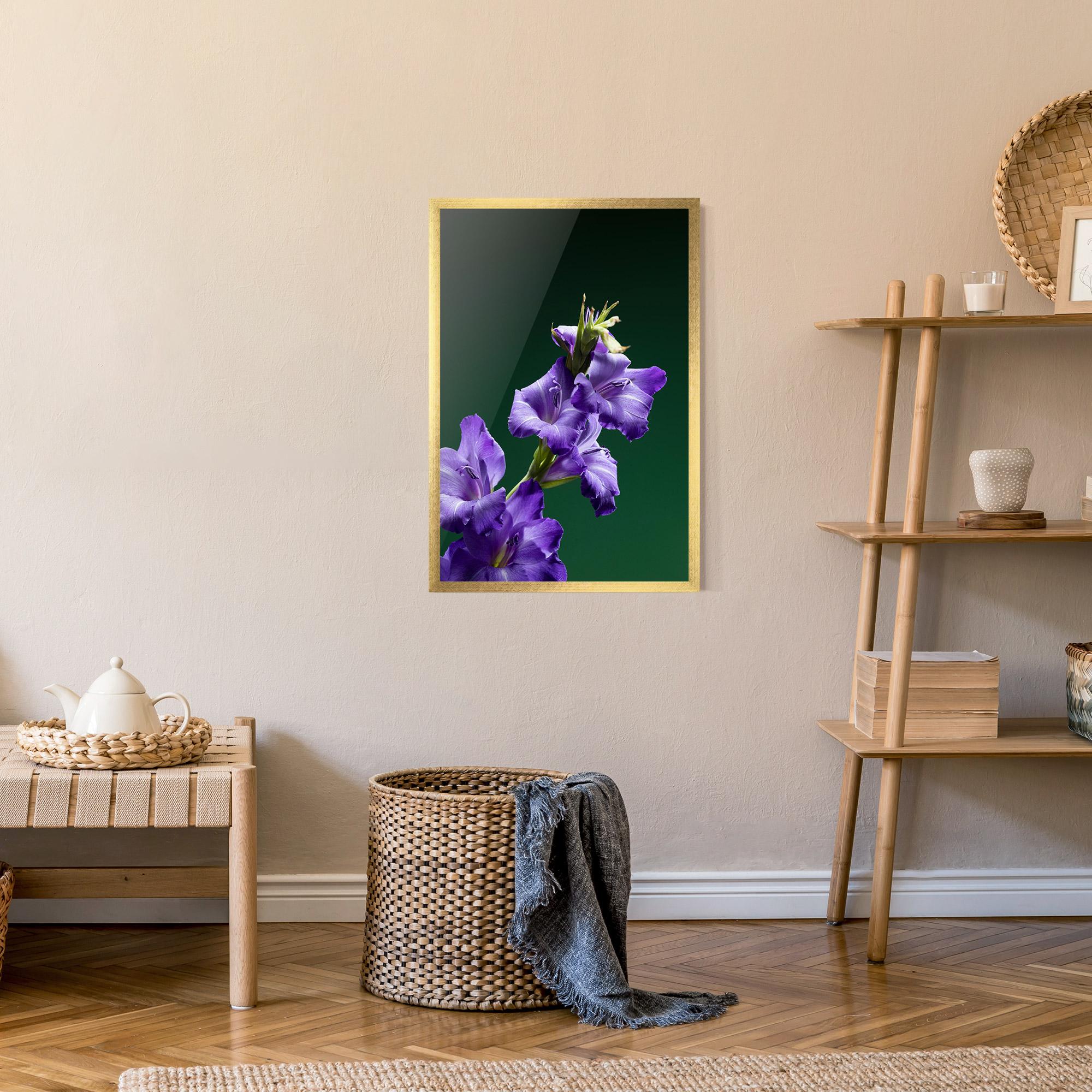 Keretezett Poszter Iris On Green mockup 9