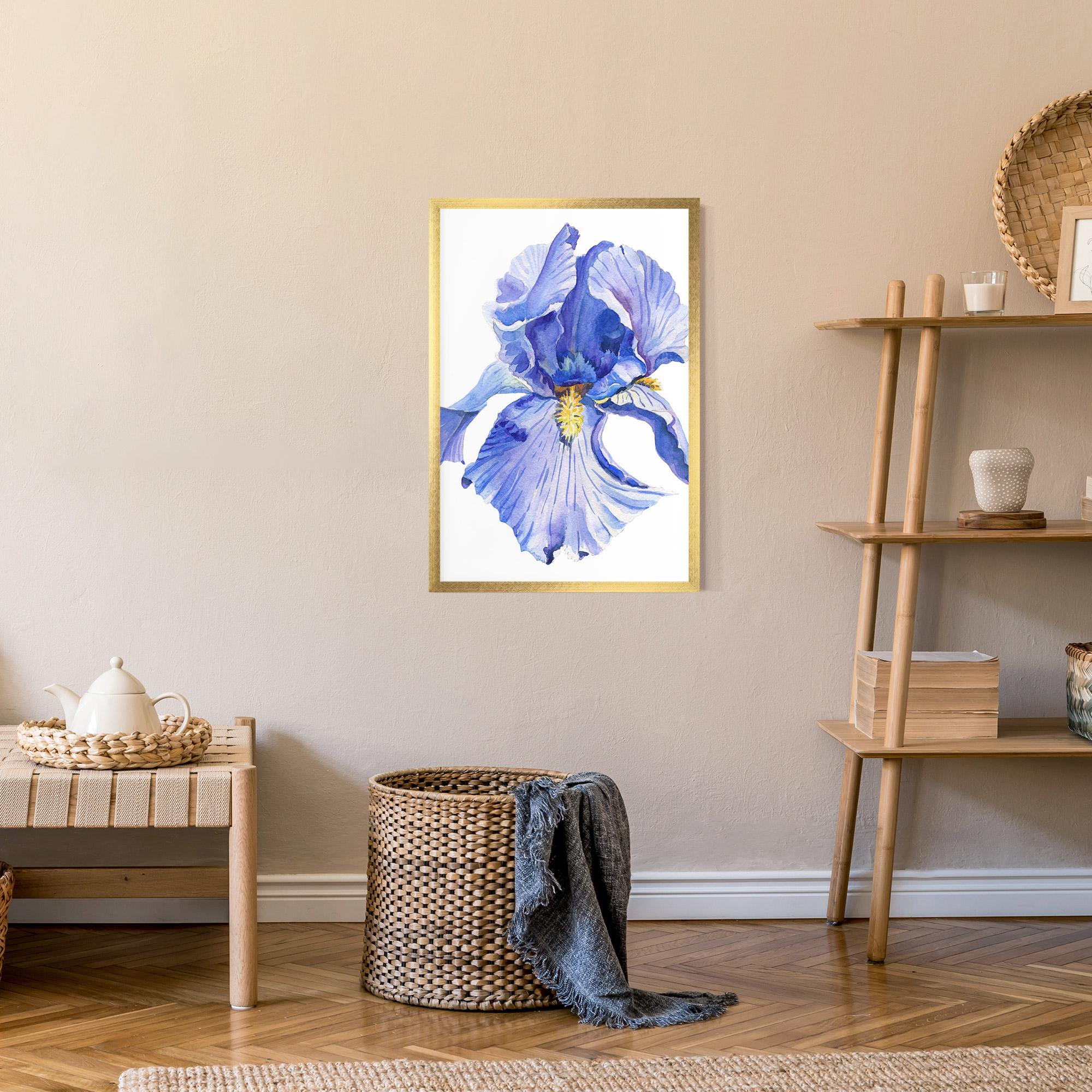 Keretezett Poszter Purple Iris On White mockup 9