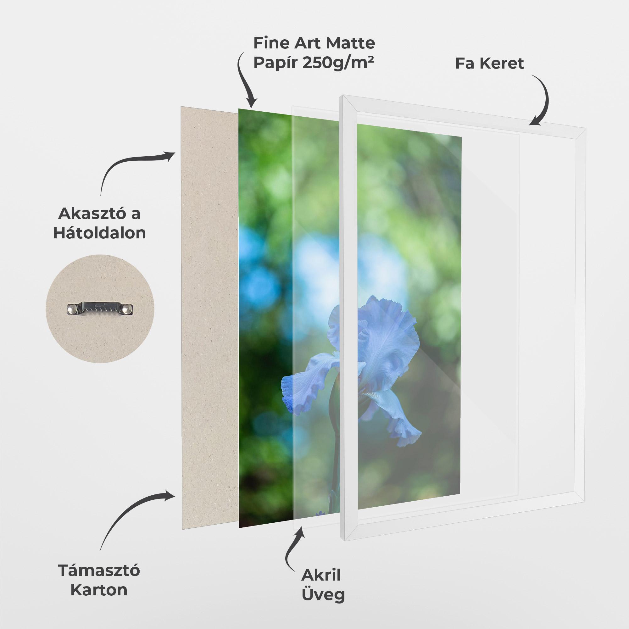 Keretezett Poszter Blue Iris In The Garden mockup 1