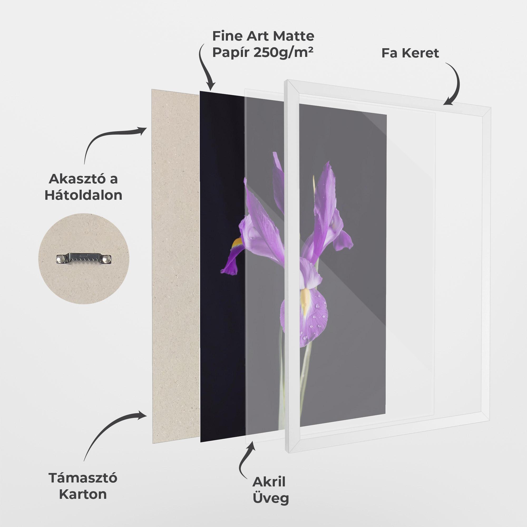 Keretezett Poszter Fresh Purple Iris mockup 1