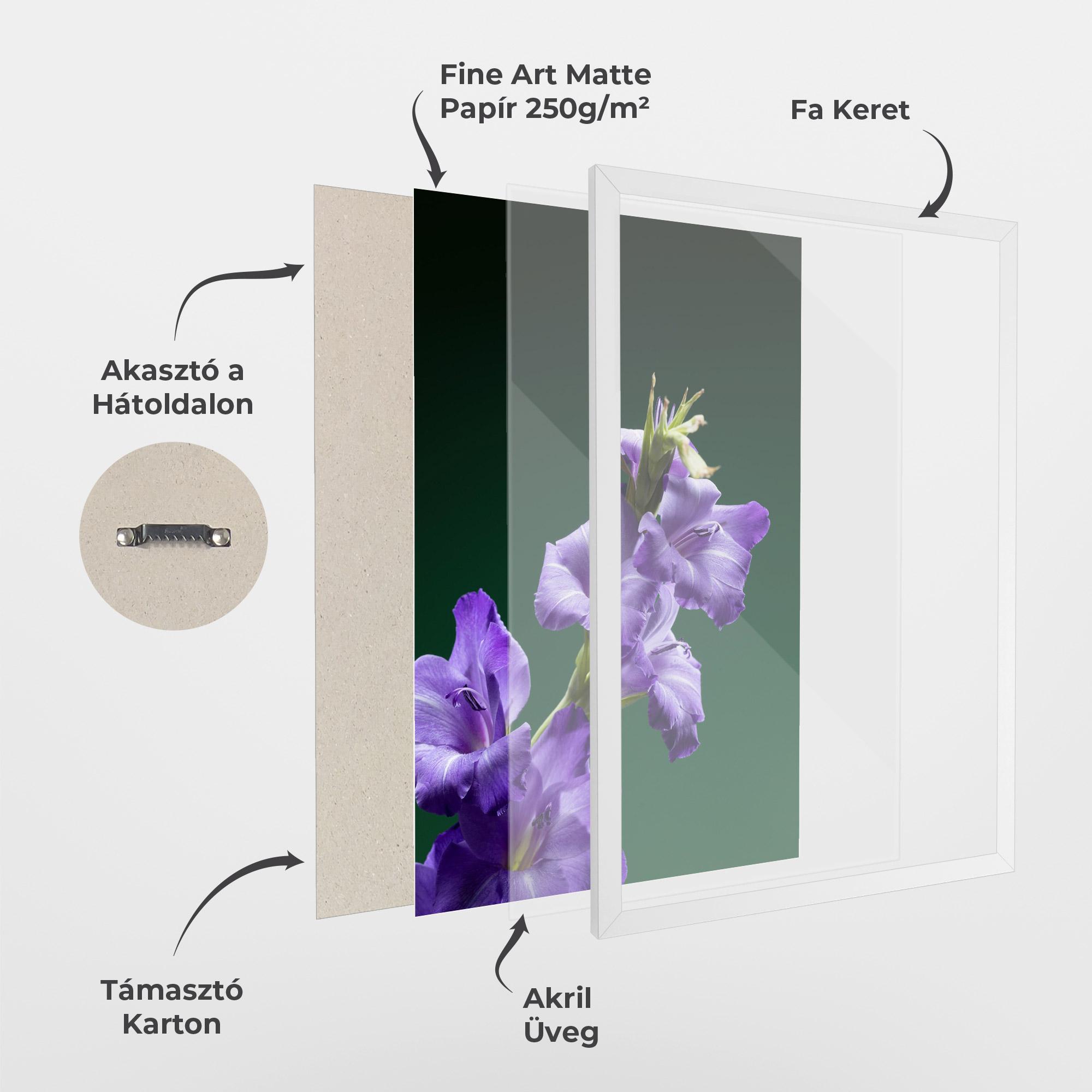 Keretezett Poszter Iris On Green mockup 1