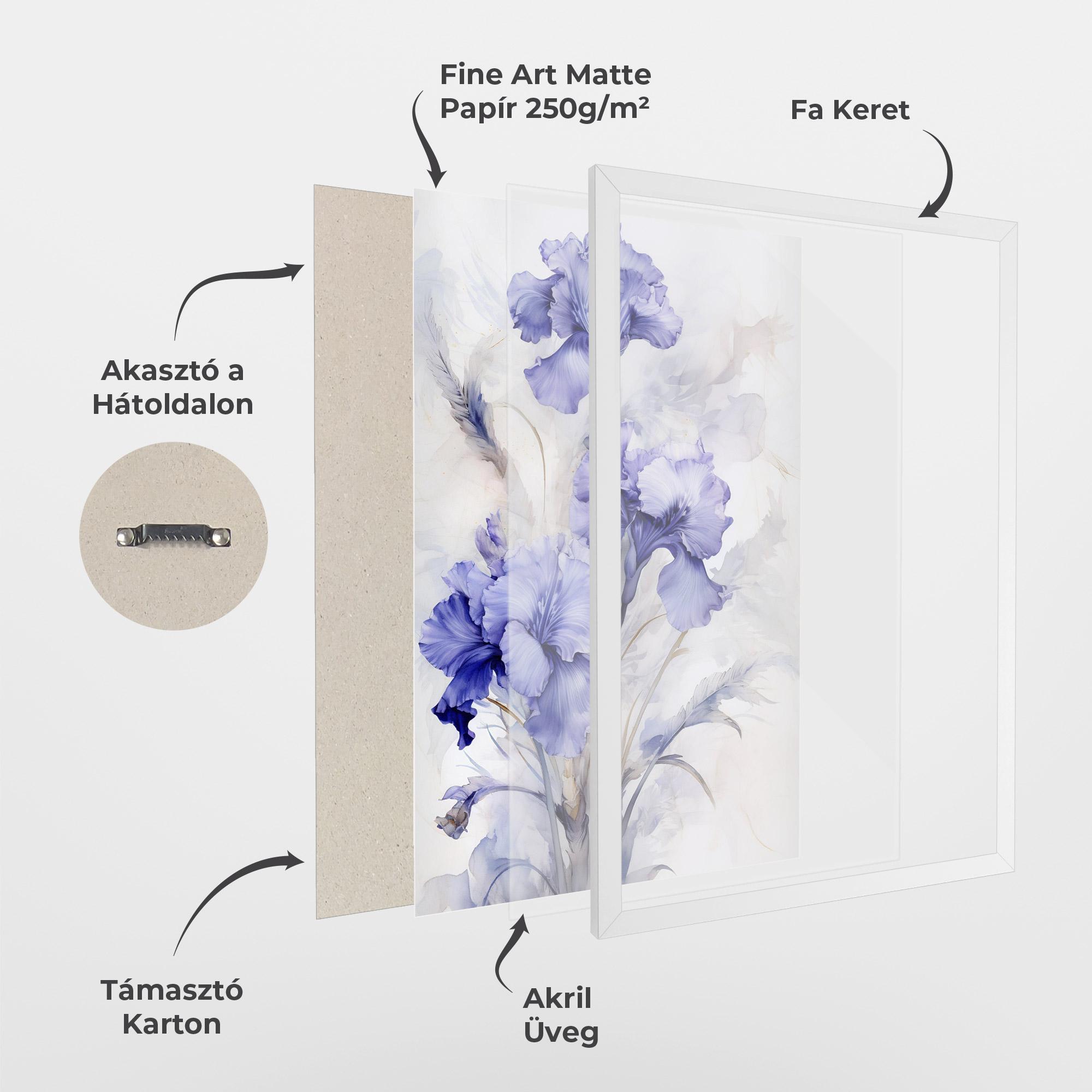 Keretezett Poszter Purple Iris Painting mockup 1
