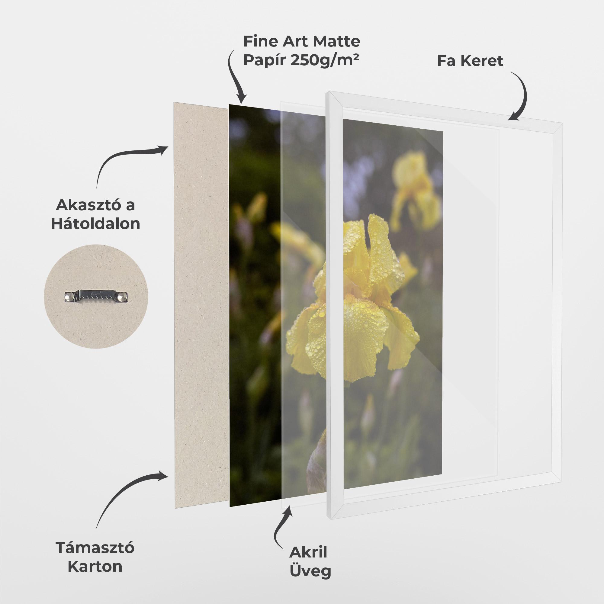Keretezett Poszter Yellow Iris After Rain mockup 1