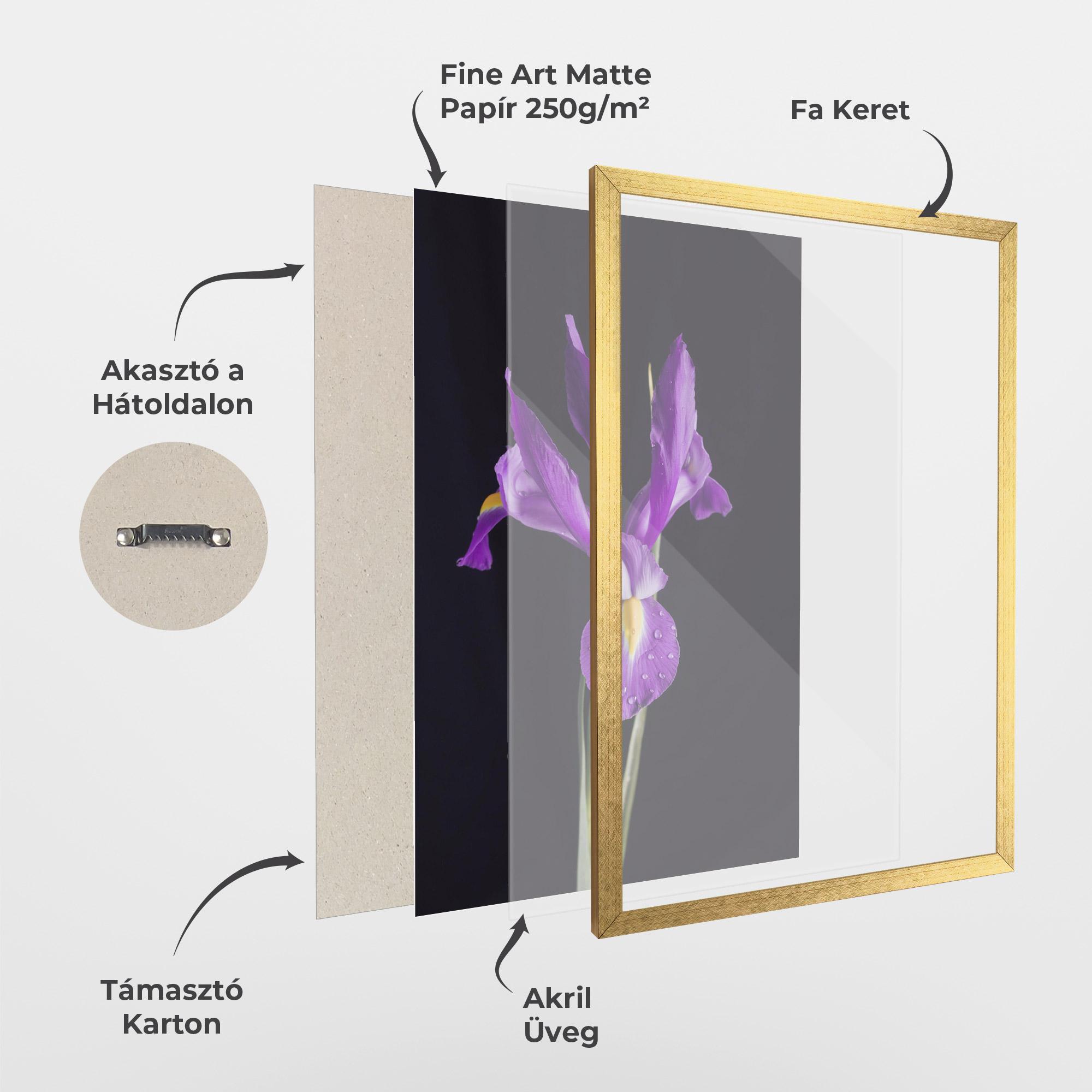 Keretezett Poszter Fresh Purple Iris mockup 1