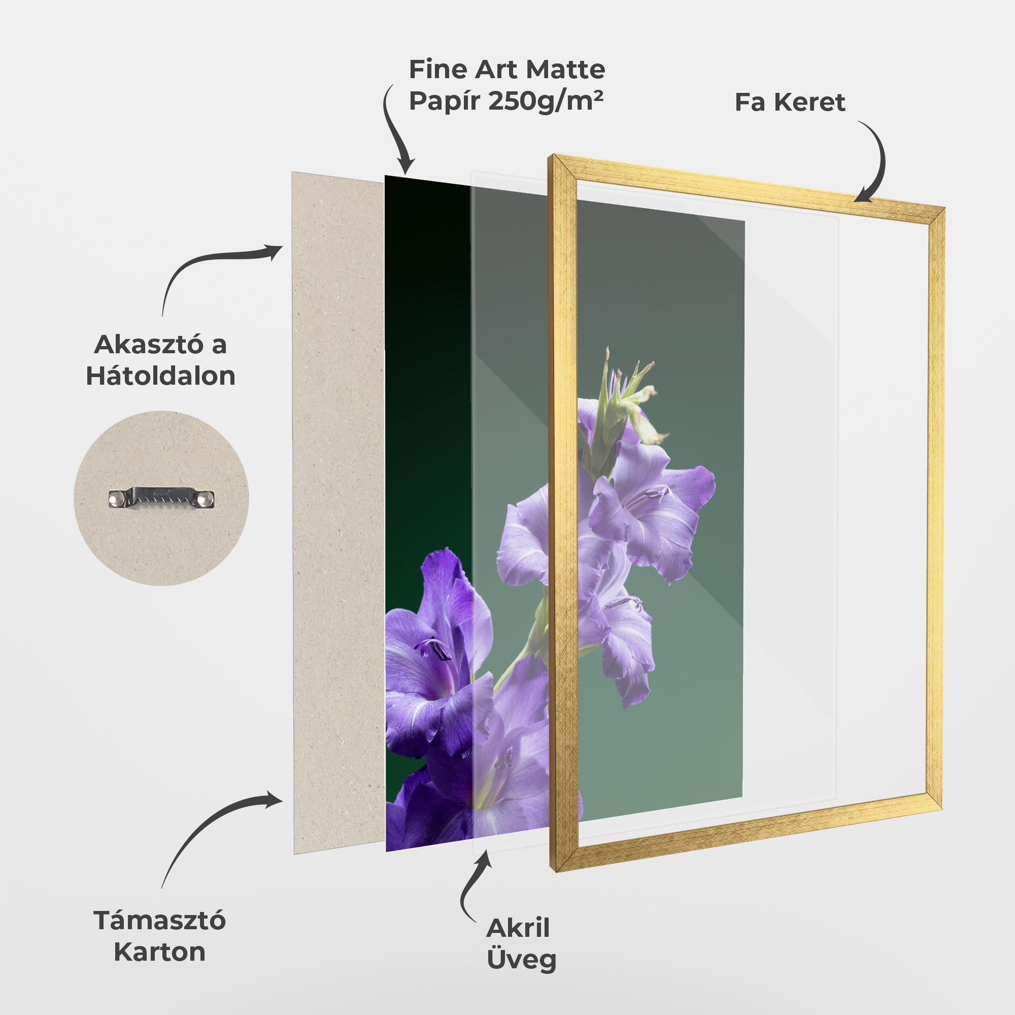 Keretezett Poszter Iris On Green mockup 1