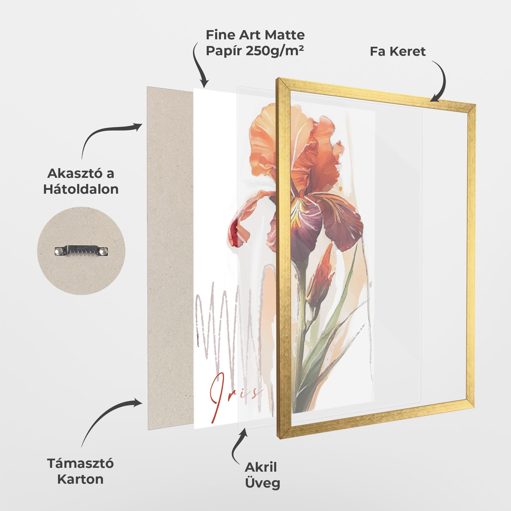 Keretezett Poszter Orange Iris mockup 1