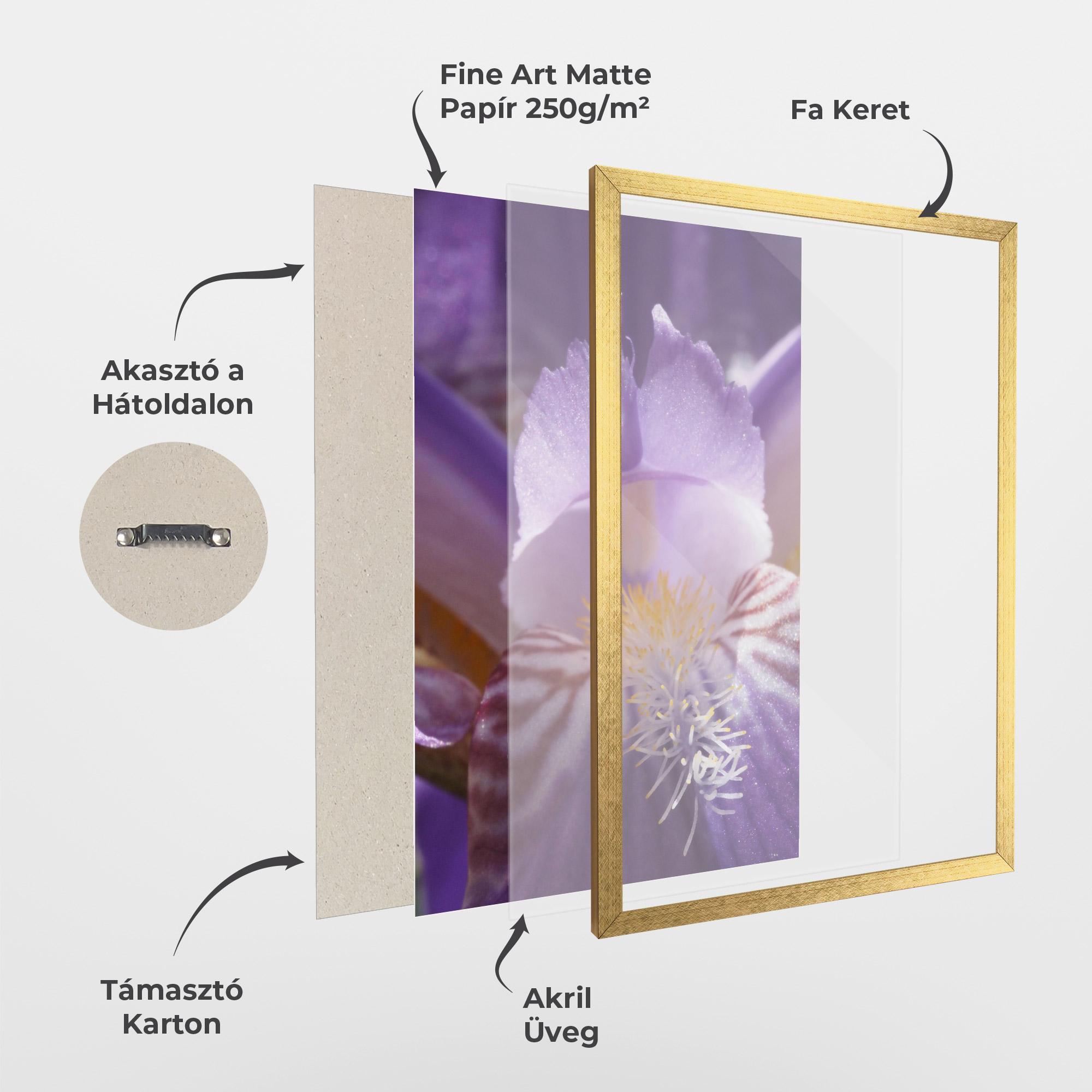 Keretezett Poszter Purple Iris Close Up mockup 1