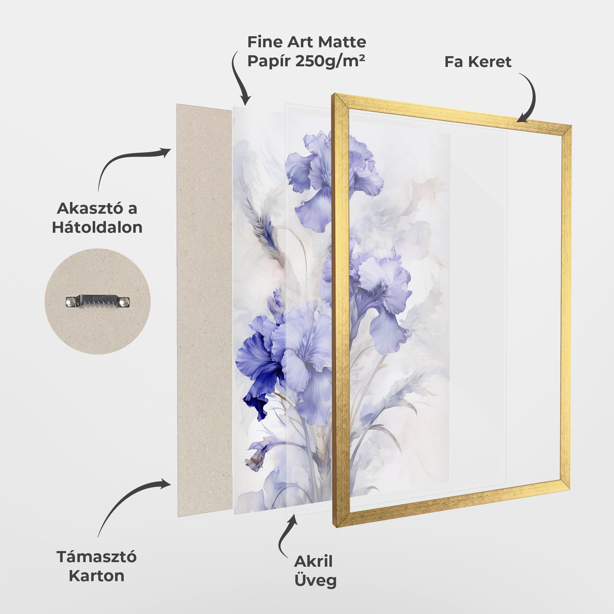 Keretezett Poszter Purple Iris Painting mockup 1