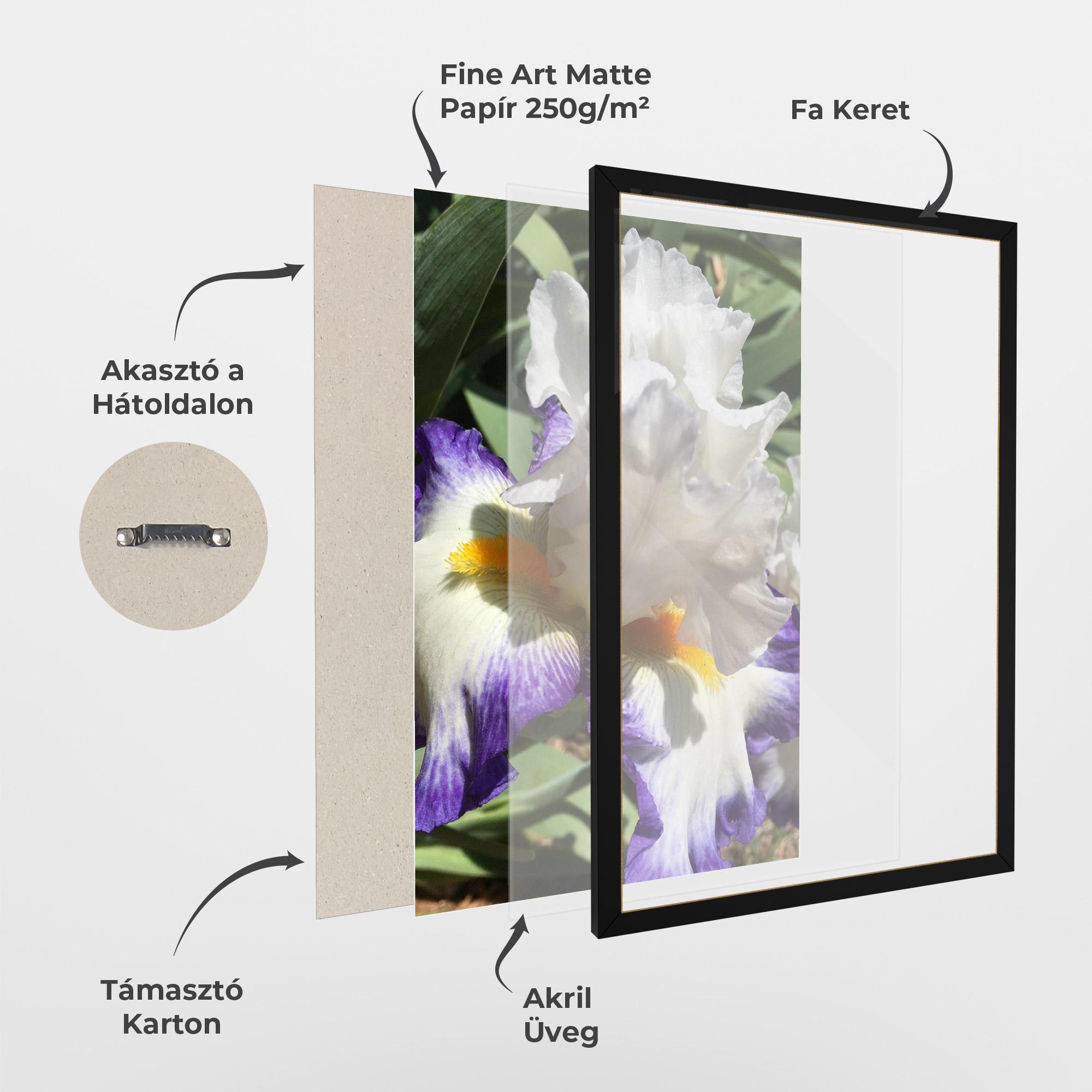 Keretezett Poszter Garden White Purple Irirs mockup 1