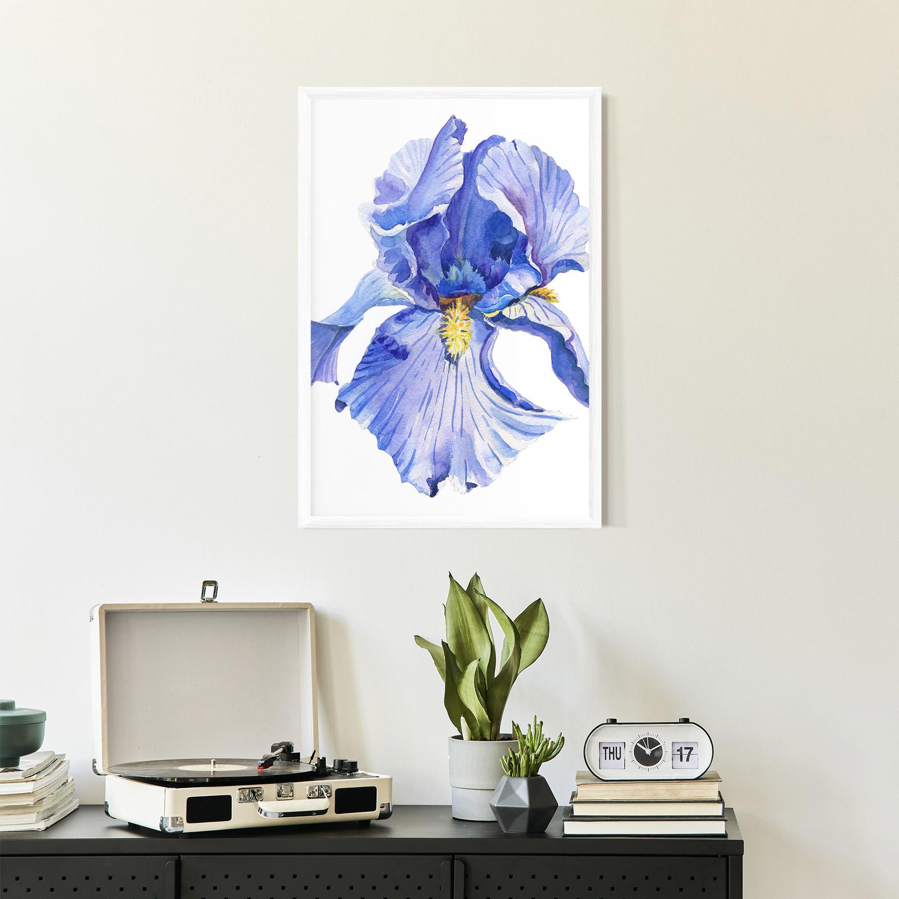 Keretezett Poszter Purple Iris On White mockup 2
