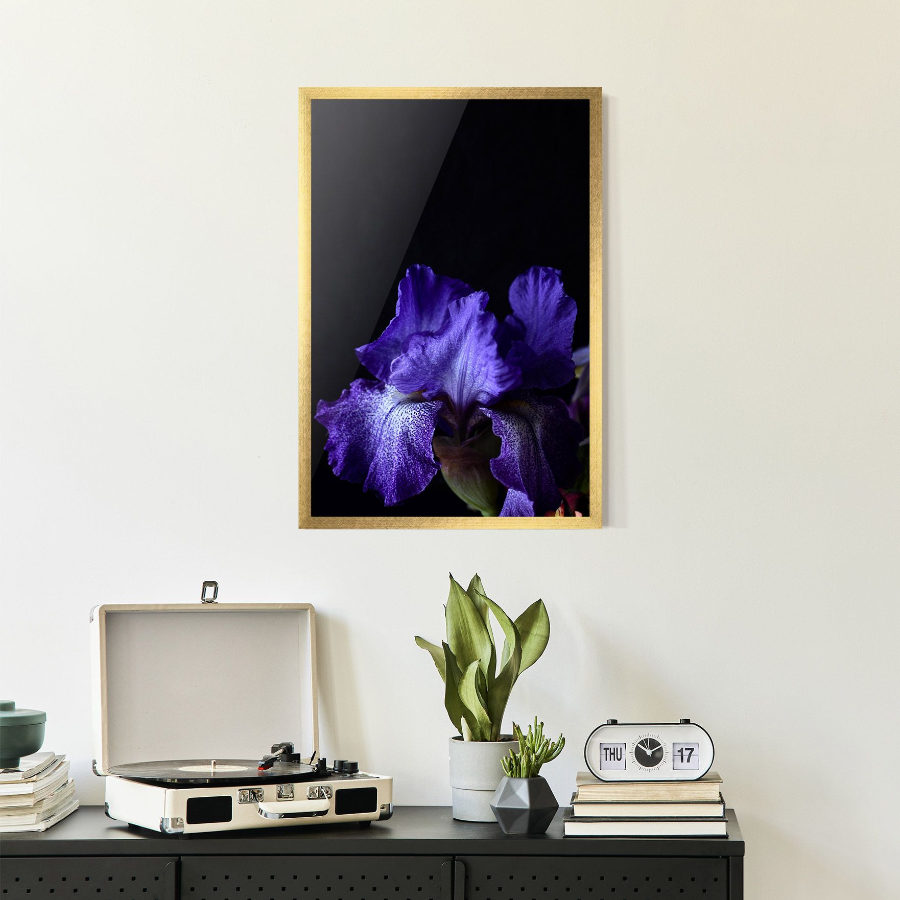 Dark Purple Iris On Black mockup 2