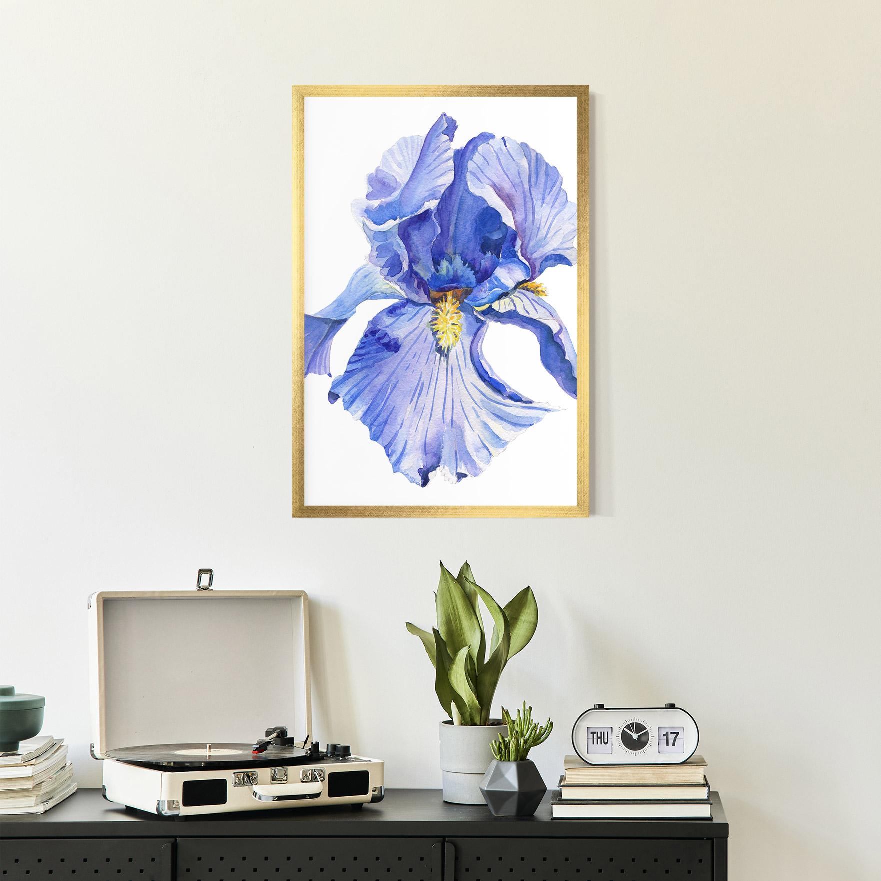 Keretezett Poszter Purple Iris On White mockup 2