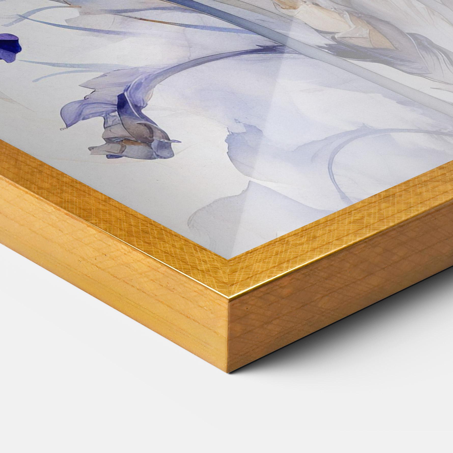 Keretezett Poszter Purple Iris Painting mockup 3