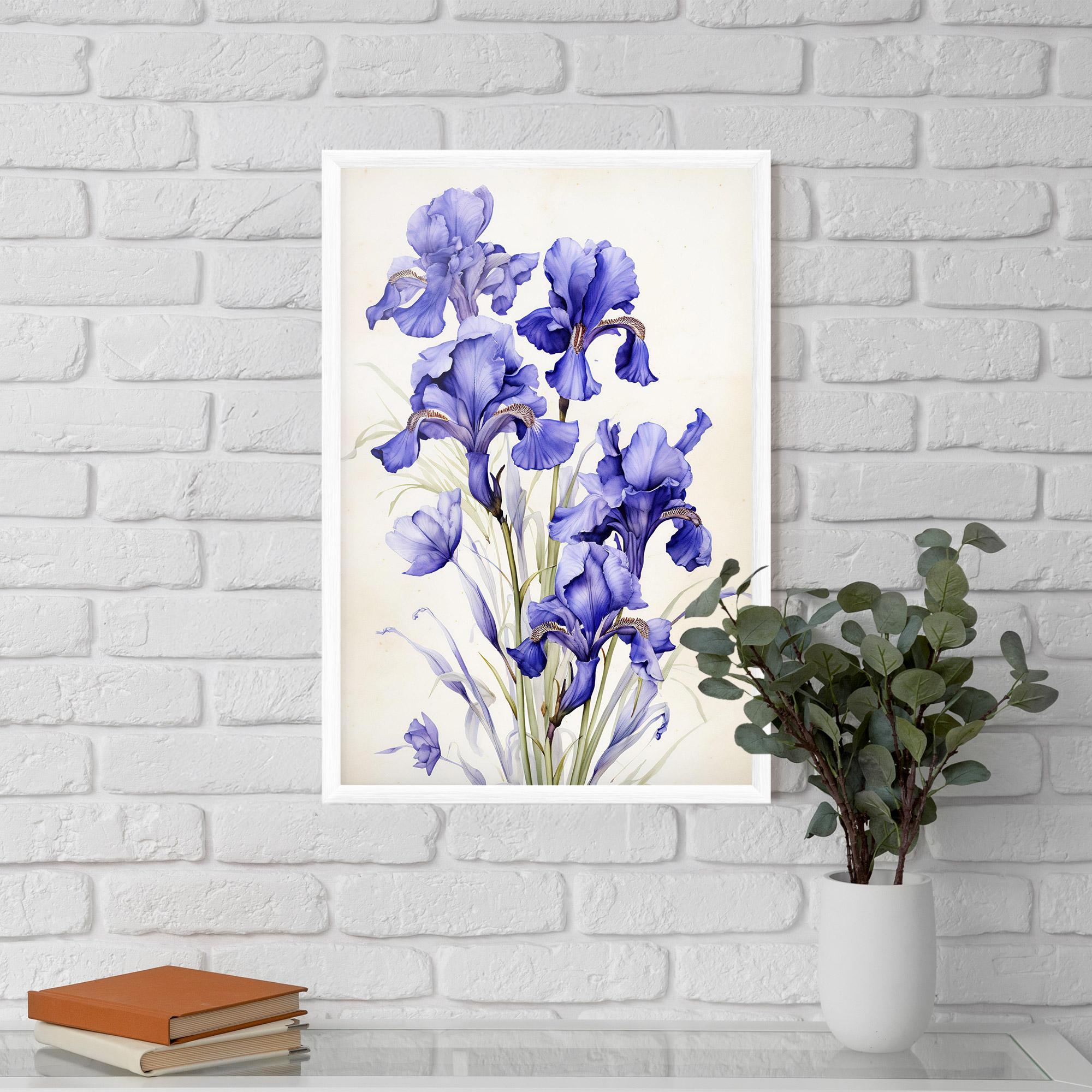 Keretezett Poszter Purple Iris On Cream mockup 5