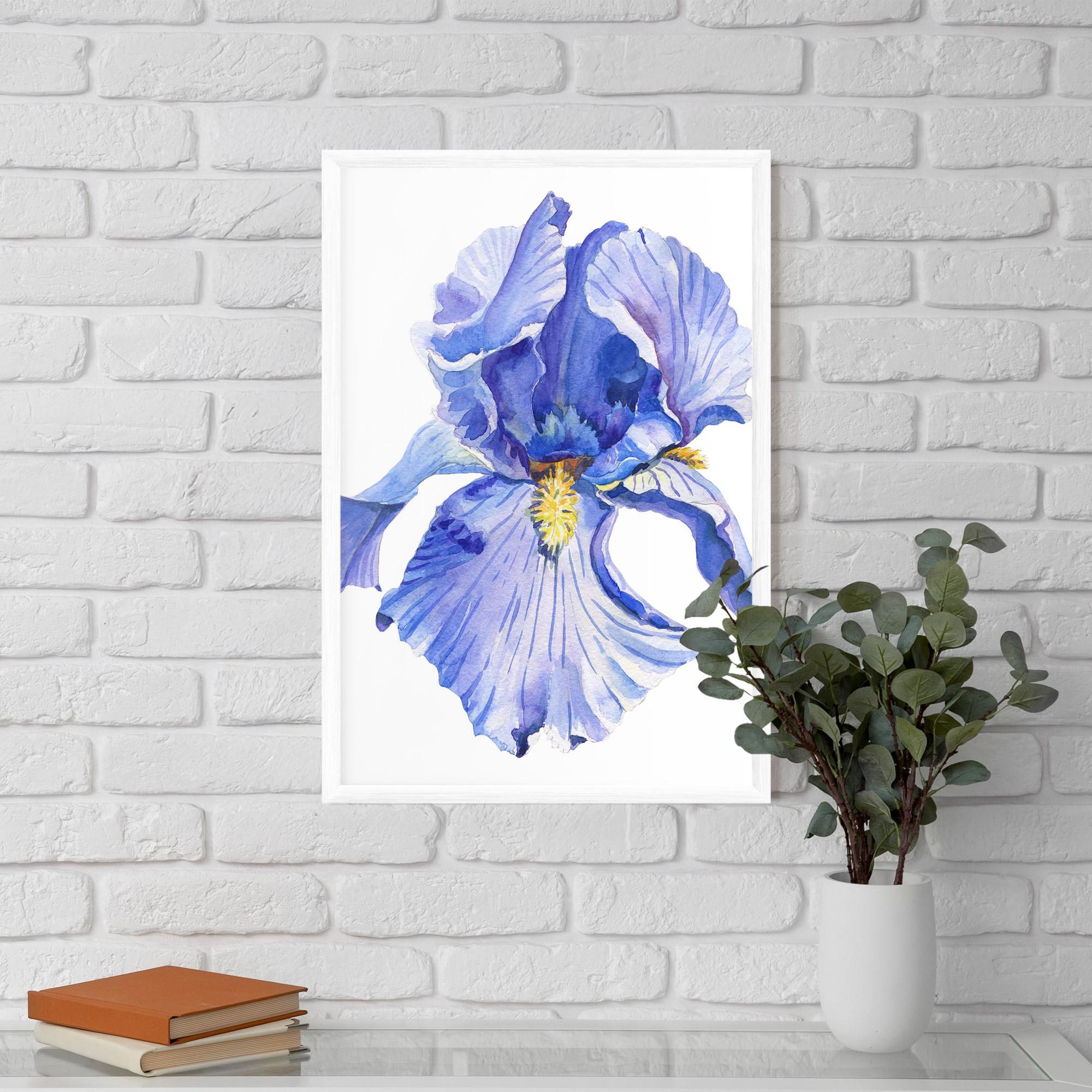 Keretezett Poszter Purple Iris On White mockup 5