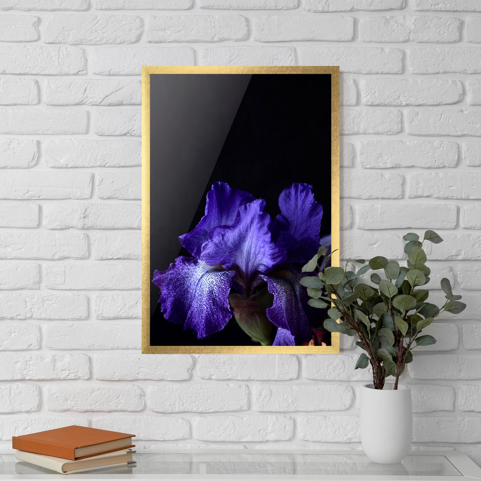 Dark Purple Iris On Black mockup 5